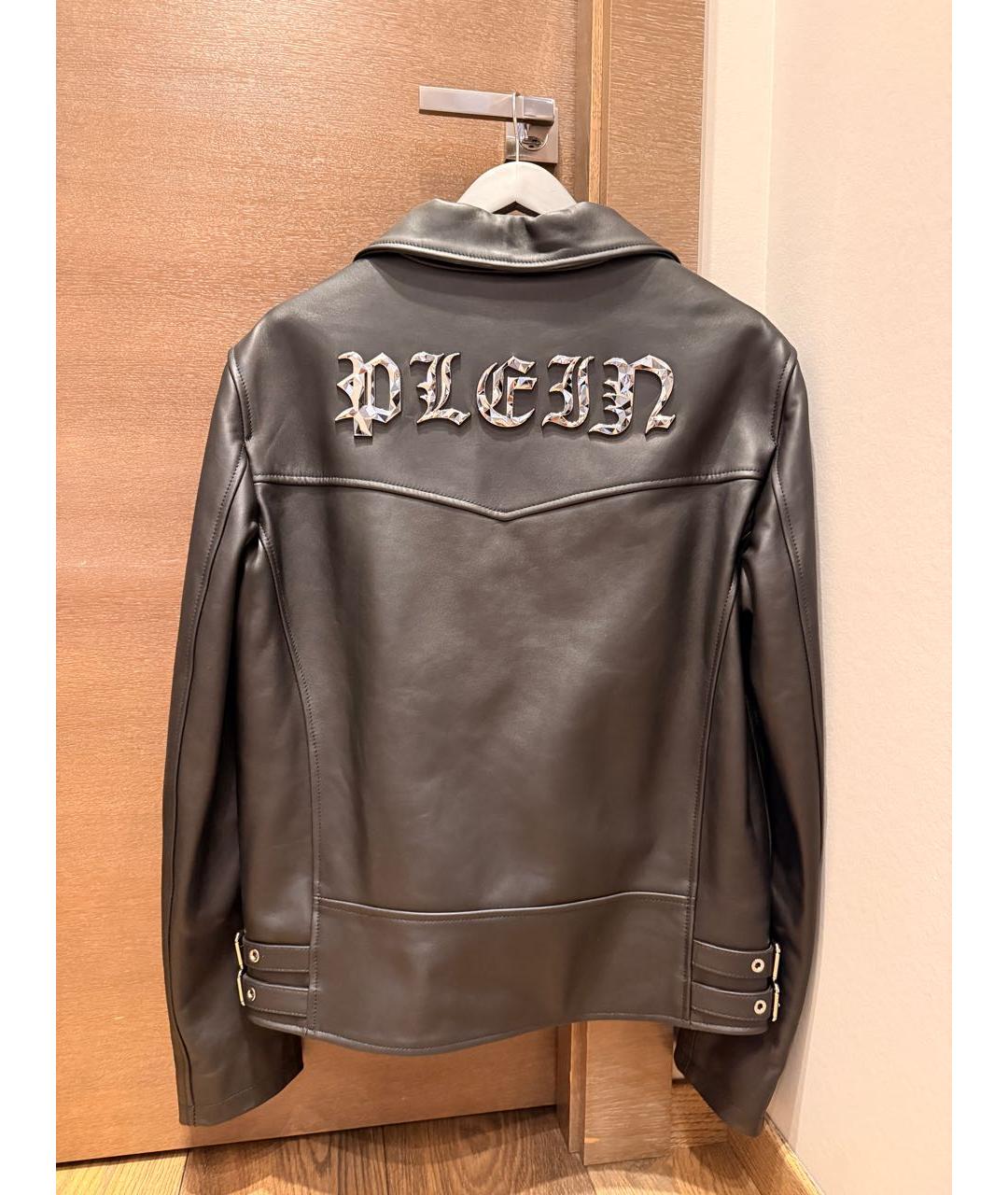 PHILIPP PLEIN Черная кожаная куртка, фото 2