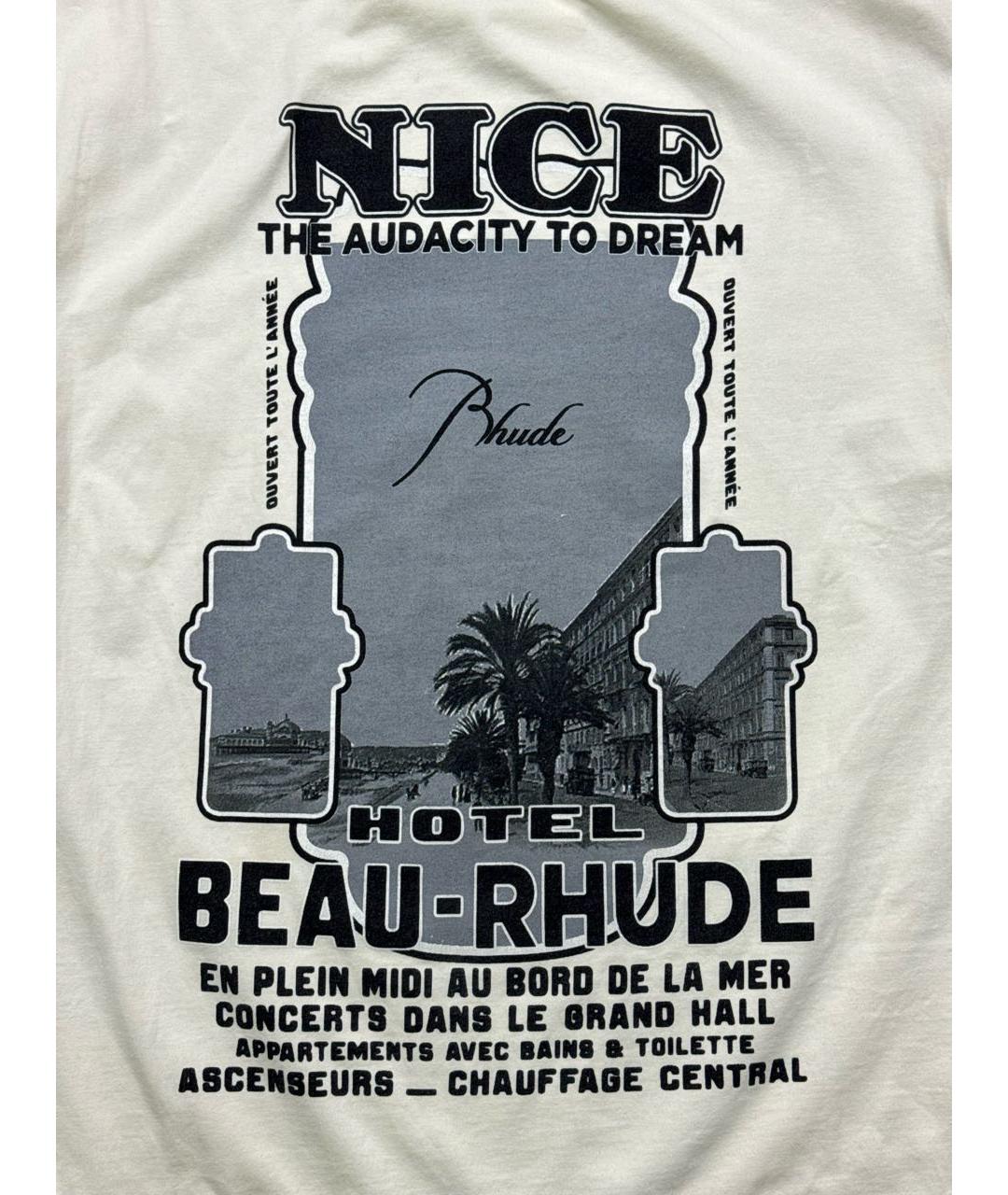 RHUDE Белая хлопковая футболка, фото 8