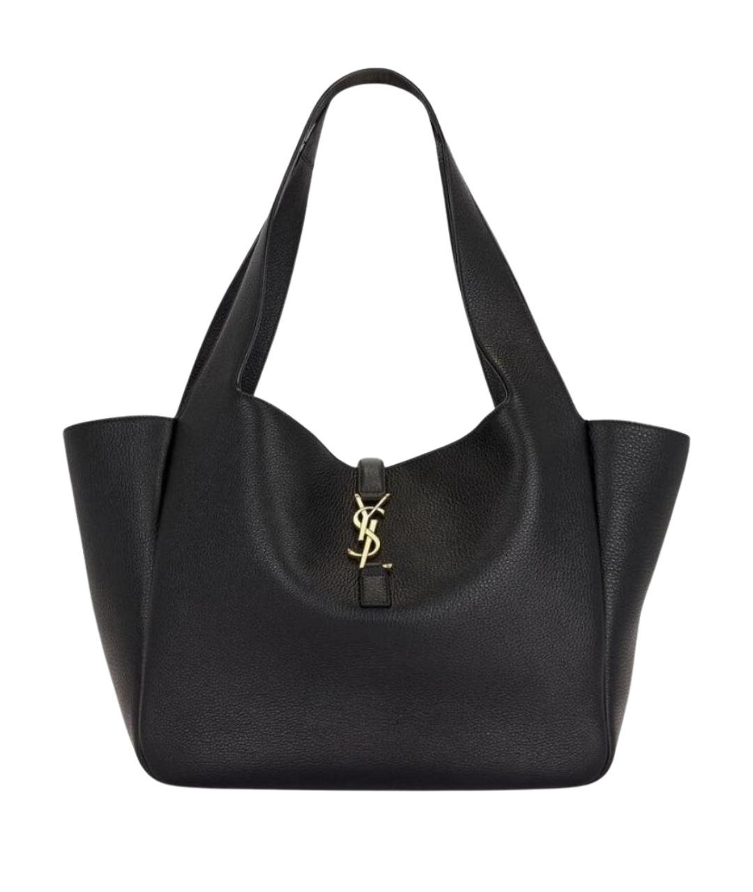 SAINT LAURENT Черная кожаная сумка тоут, фото 1