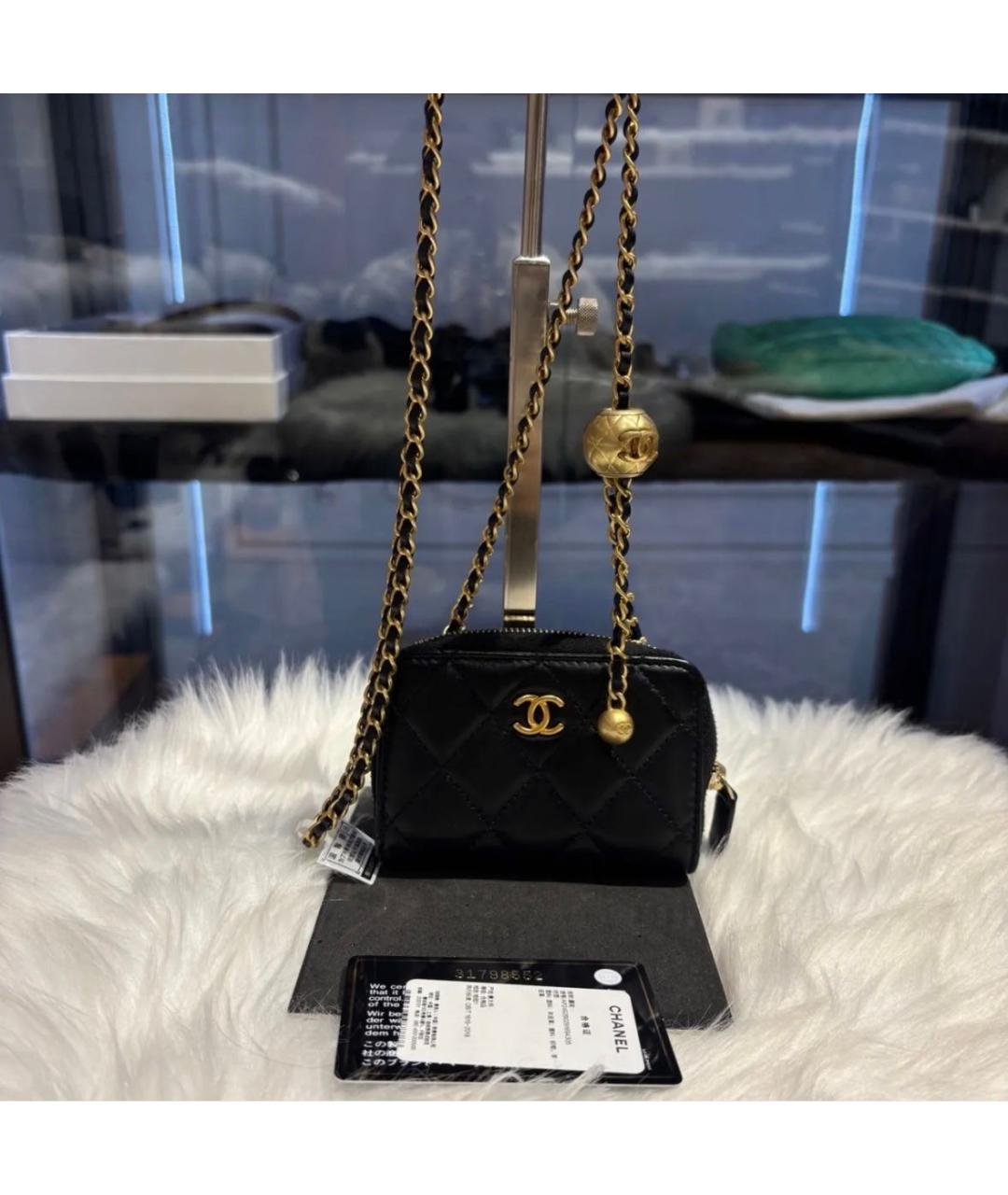 CHANEL Черная кожаная сумка через плечо, фото 2