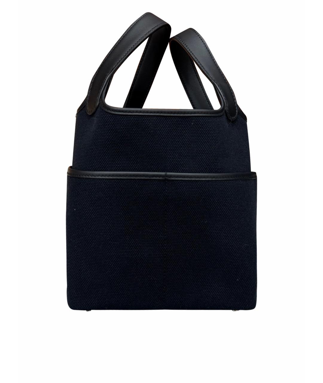 HERMES Черная кожаная сумка с короткими ручками, фото 1