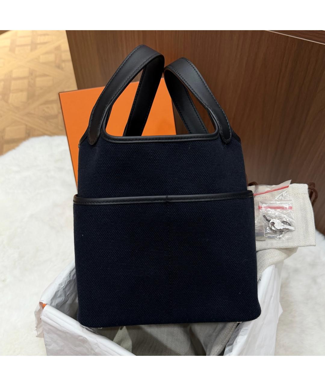 HERMES Черная кожаная сумка с короткими ручками, фото 6