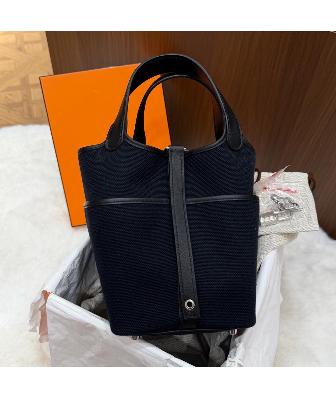 HERMES Черная кожаная сумка с короткими ручками, фото 2