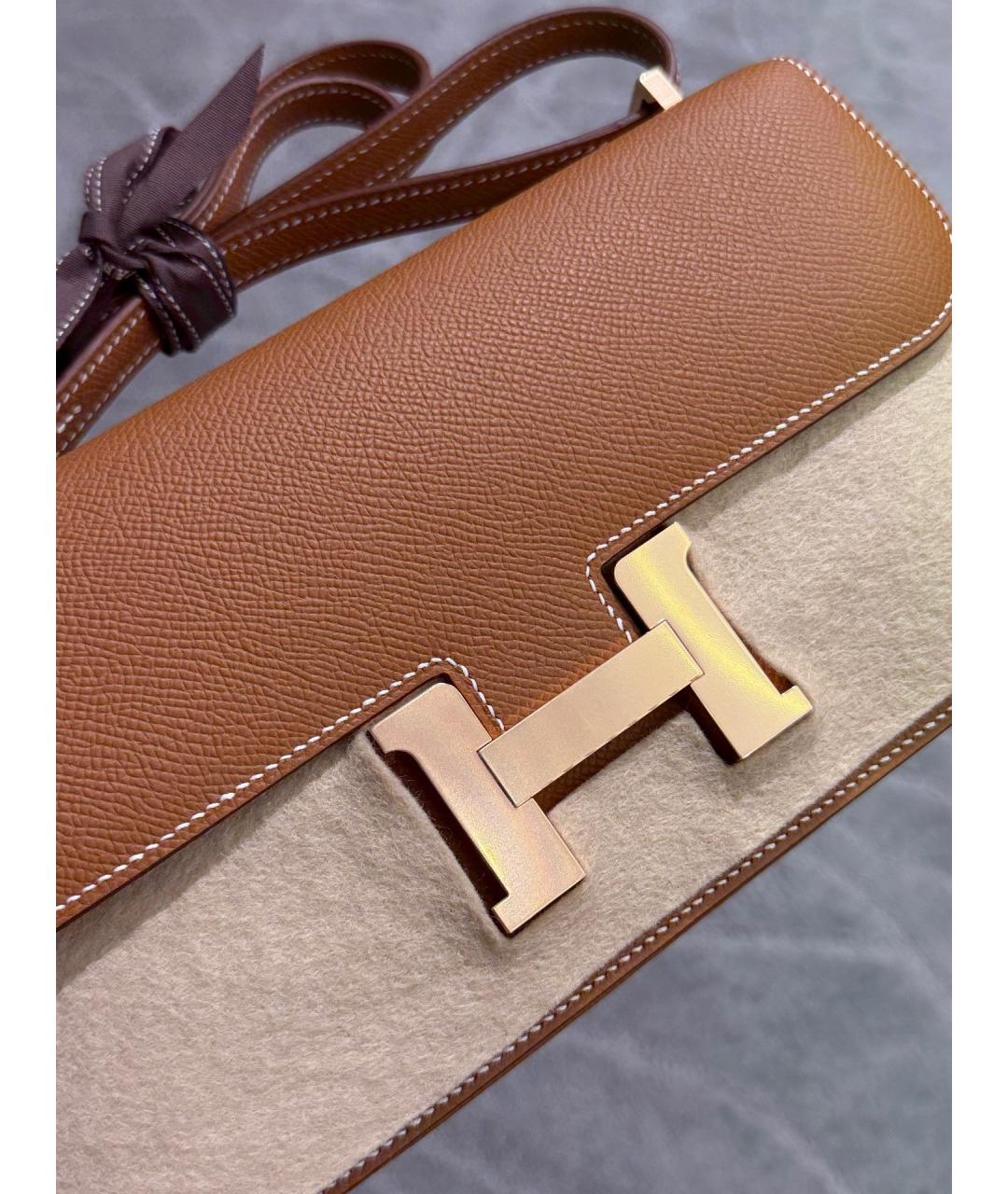 HERMES Хаки кожаная сумка через плечо, фото 6