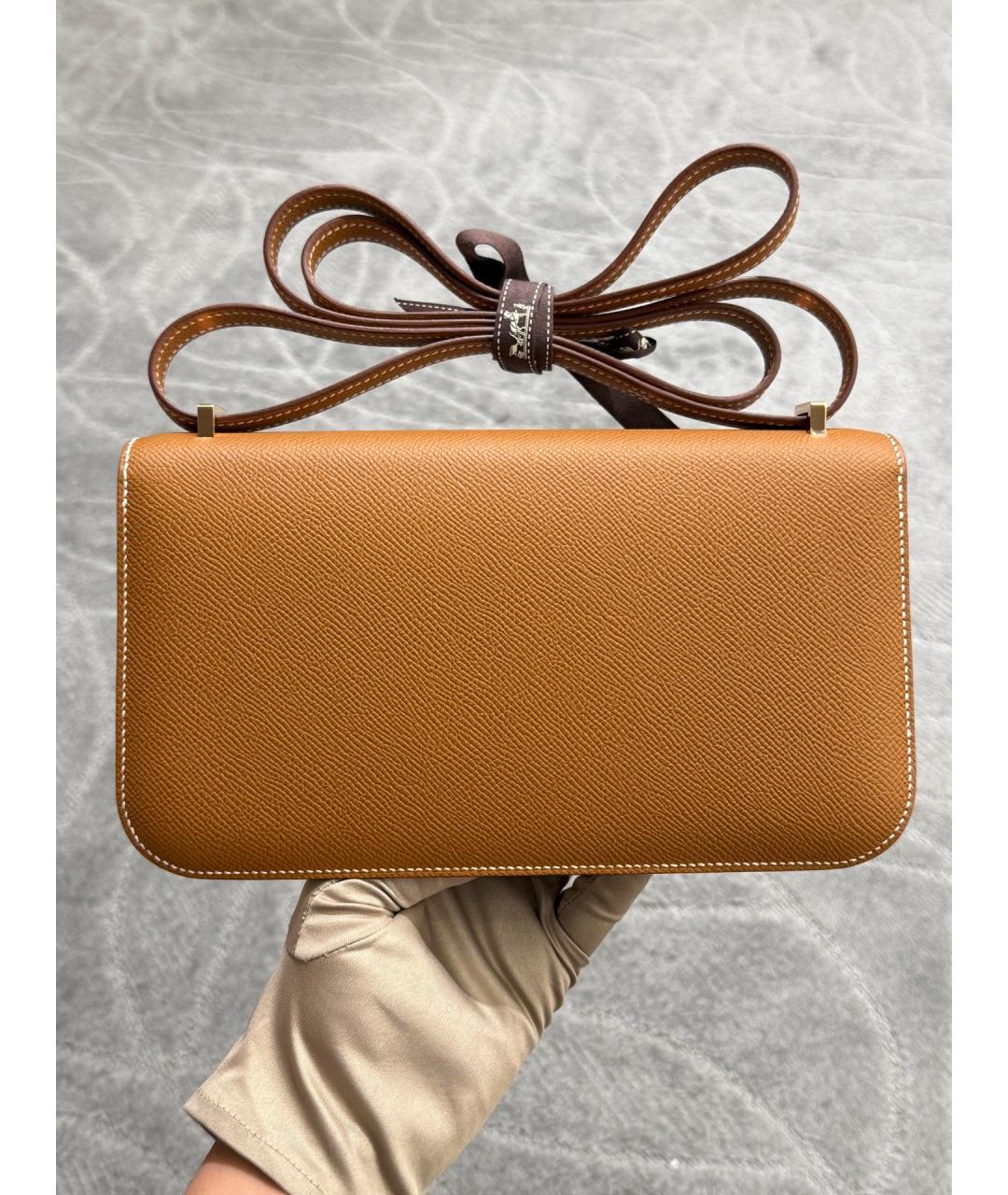 HERMES Хаки кожаная сумка через плечо, фото 2