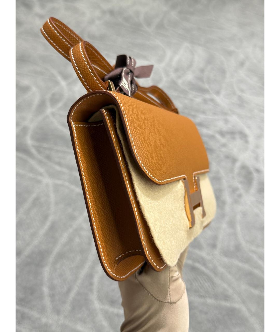 HERMES Хаки кожаная сумка через плечо, фото 4