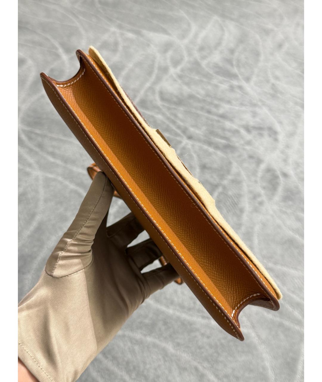 HERMES Хаки кожаная сумка через плечо, фото 5