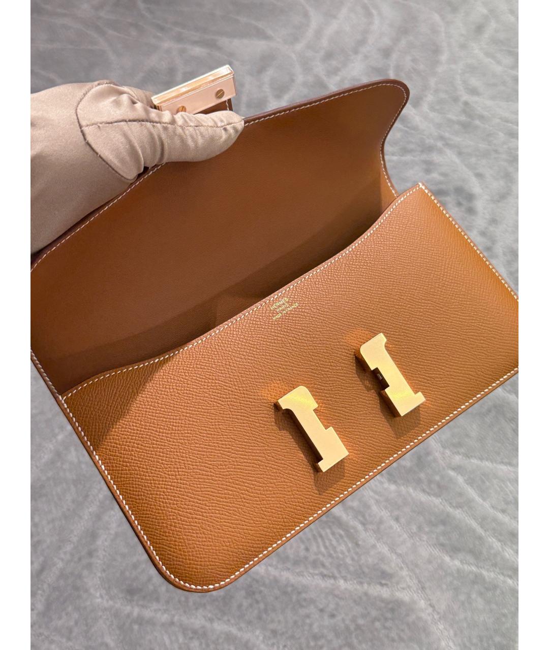 HERMES Хаки кожаная сумка через плечо, фото 7