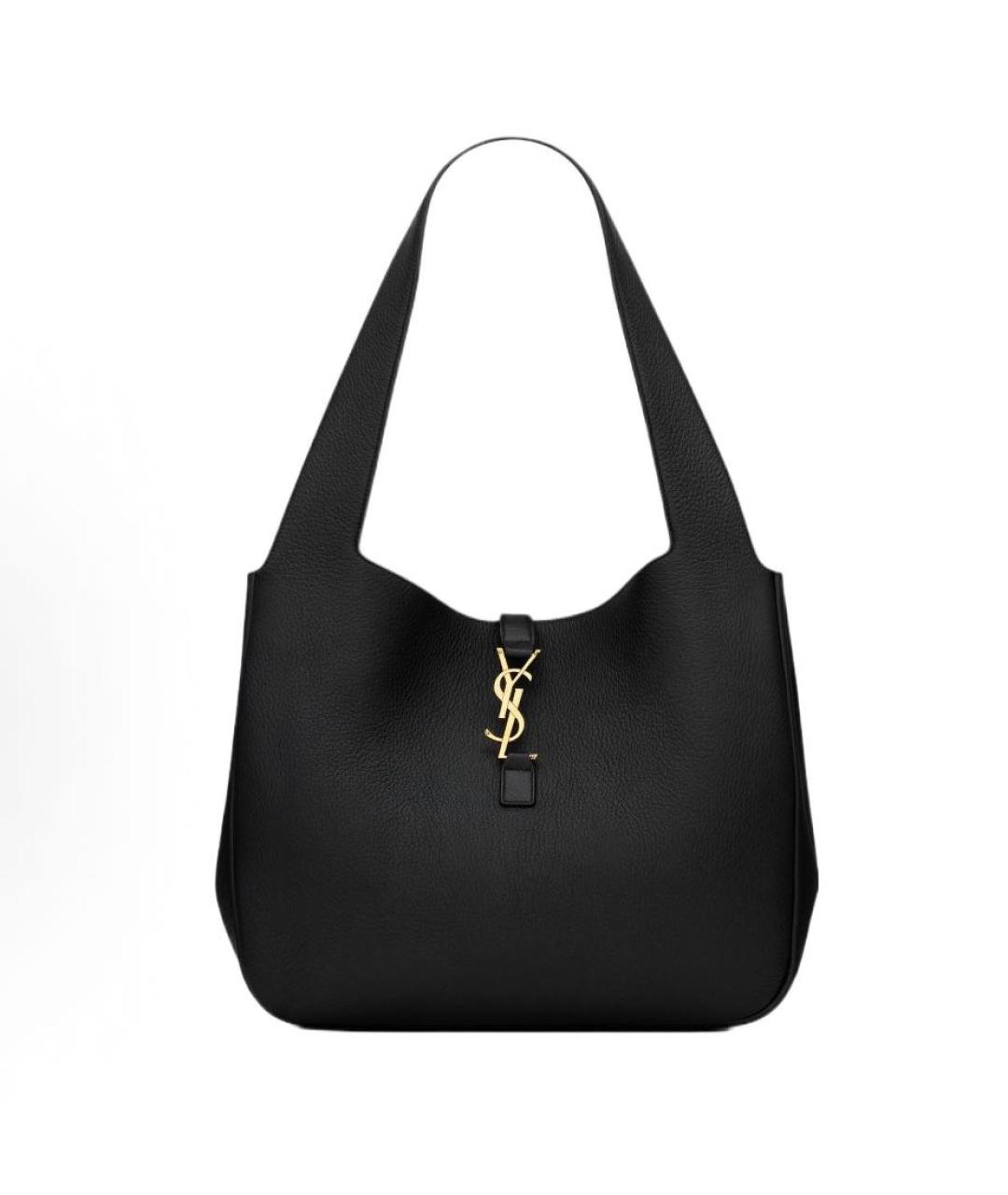 SAINT LAURENT Черная кожаная сумка тоут, фото 2