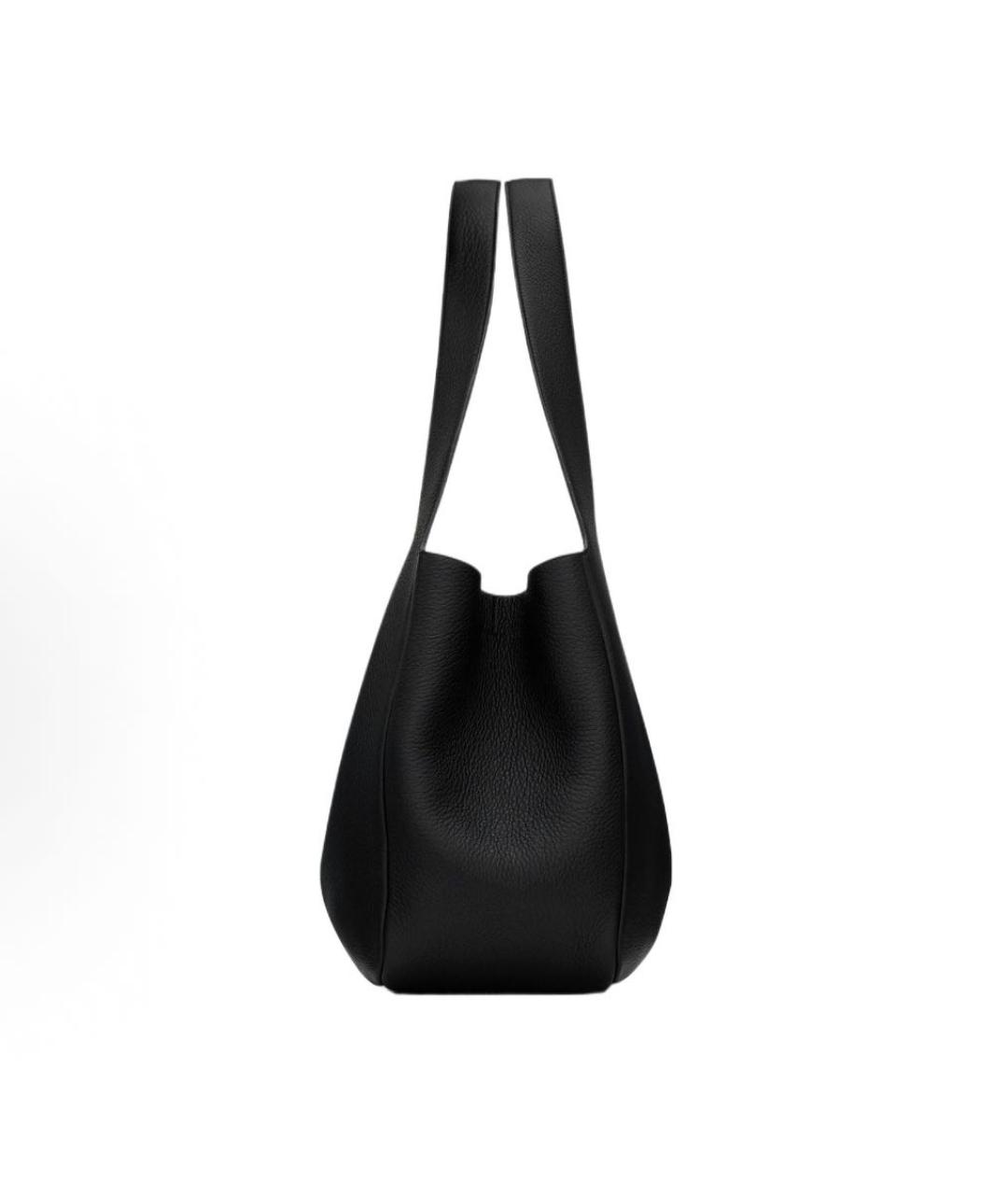 SAINT LAURENT Черная кожаная сумка тоут, фото 3