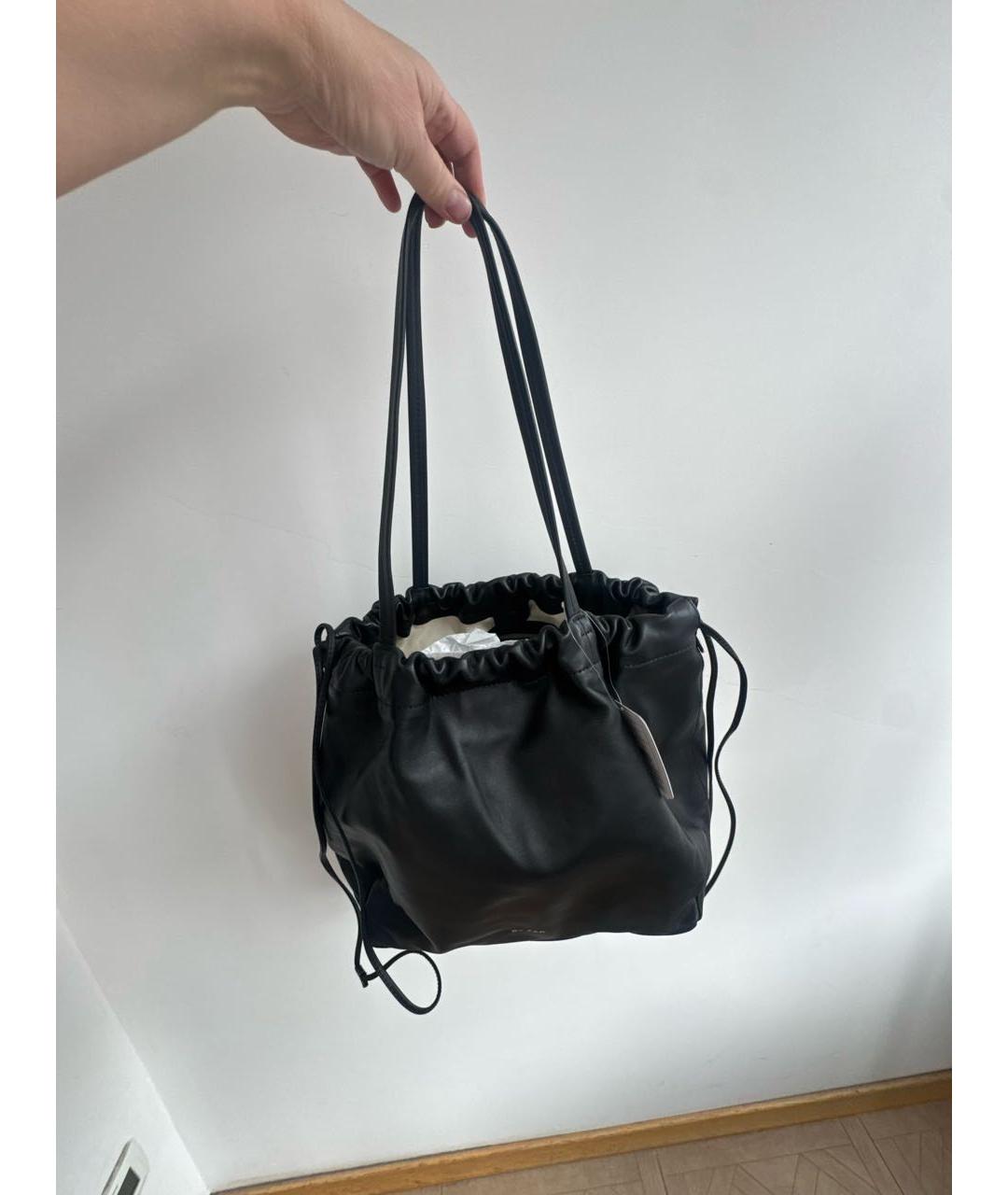 BY FAR Черная кожаная сумка тоут, фото 3