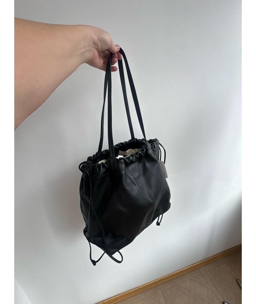 BY FAR Черная кожаная сумка тоут, фото 2