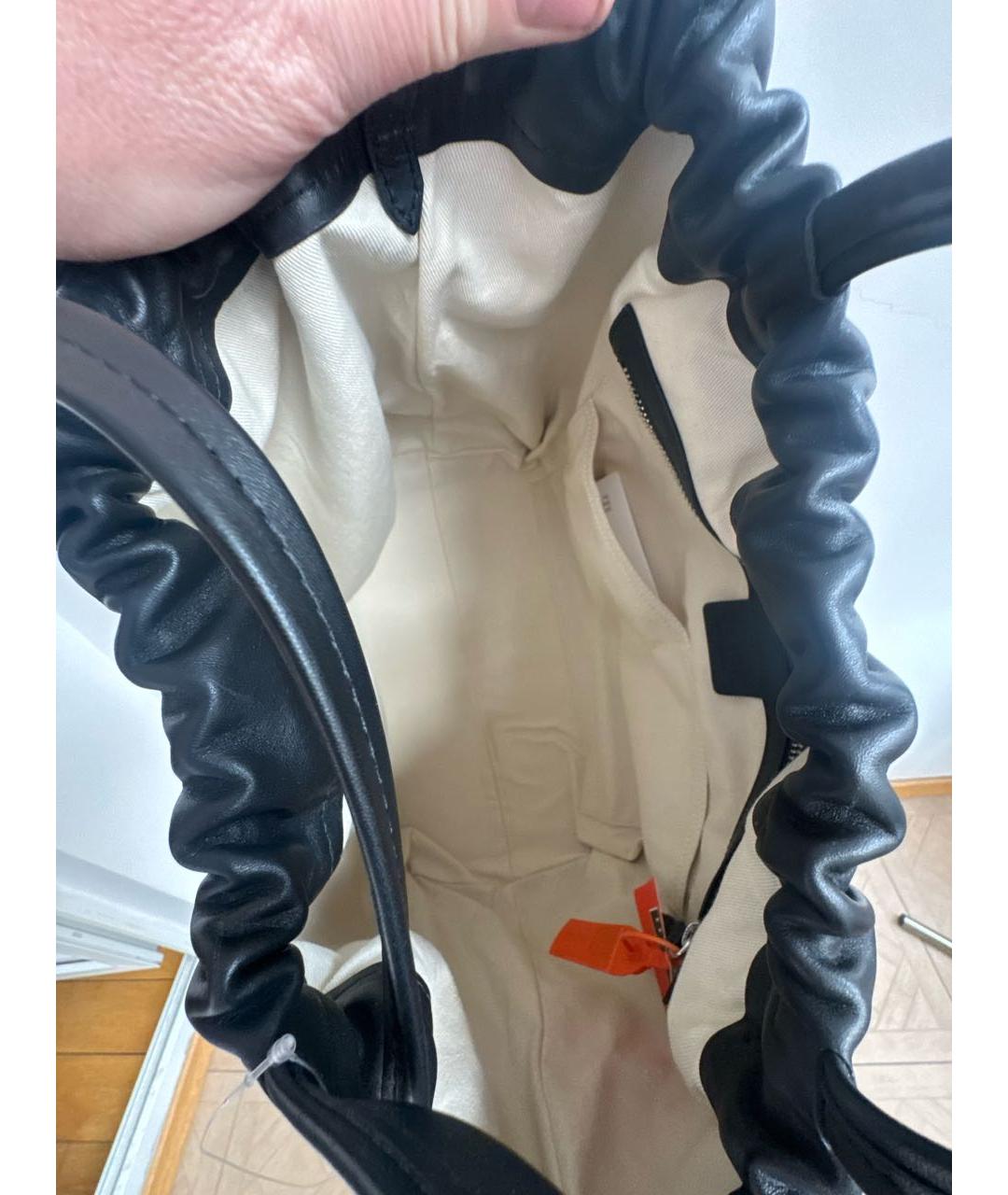 BY FAR Черная кожаная сумка тоут, фото 4