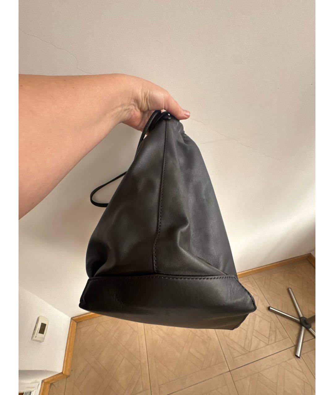 BY FAR Черная кожаная сумка тоут, фото 8
