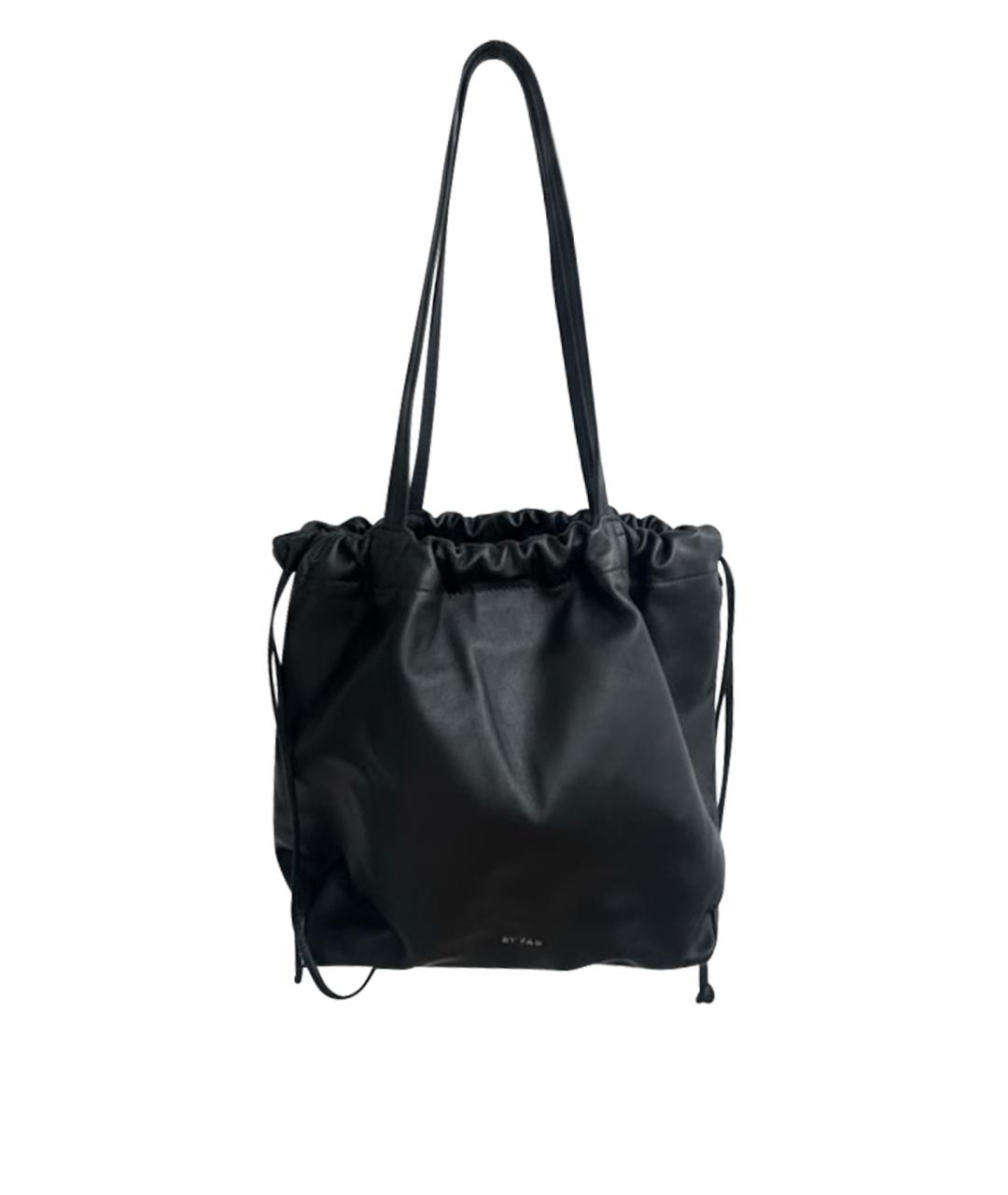 BY FAR Черная кожаная сумка тоут, фото 1