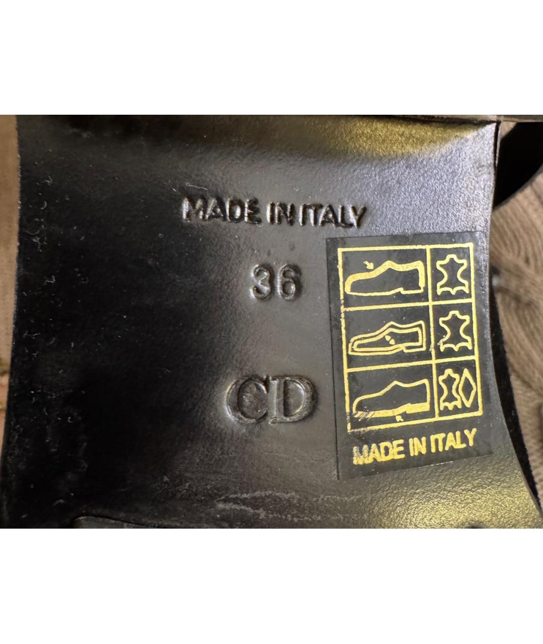 CHRISTIAN DIOR Черные замшевые ботфорты, фото 6