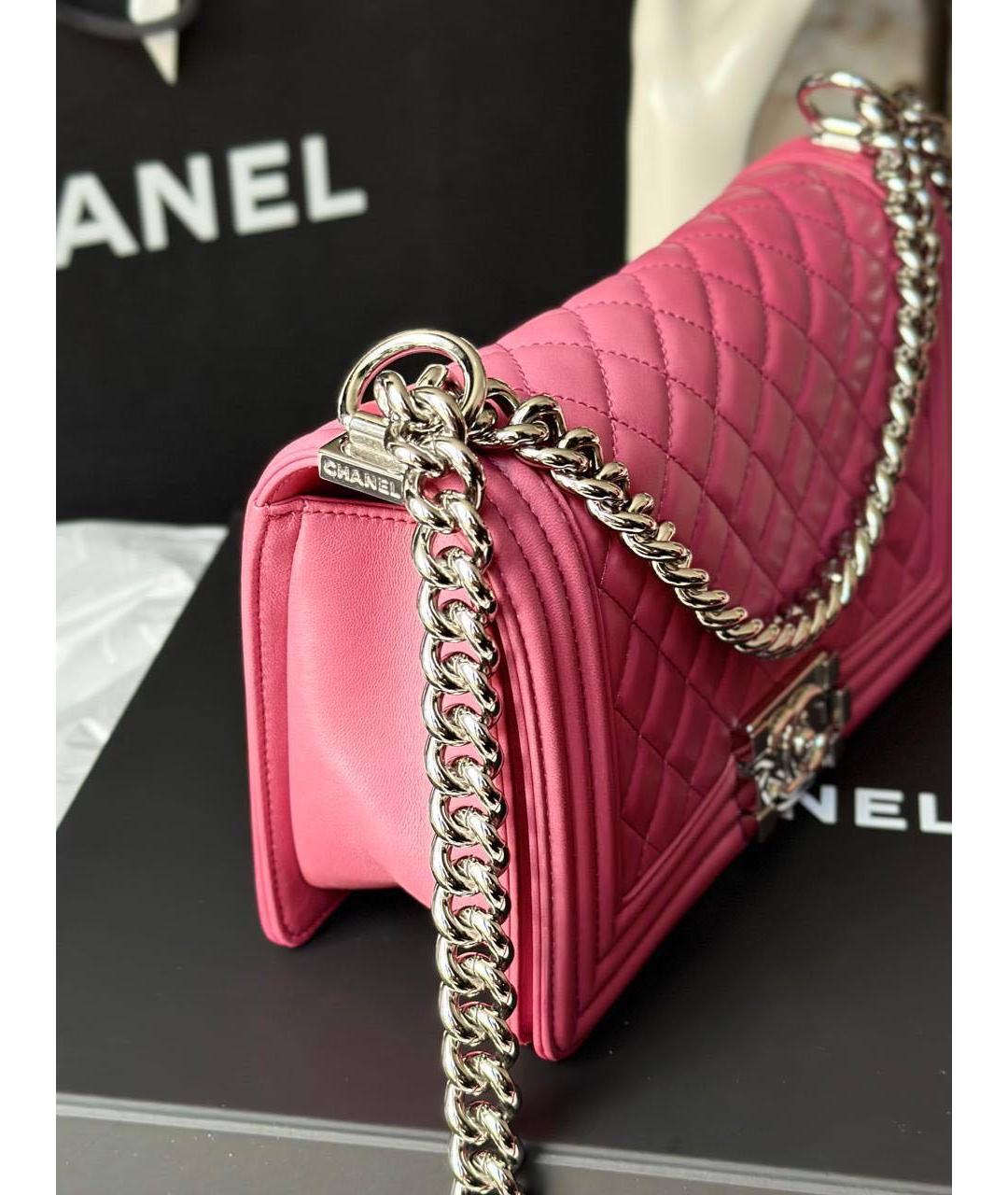 CHANEL Розовая кожаная сумка через плечо, фото 5
