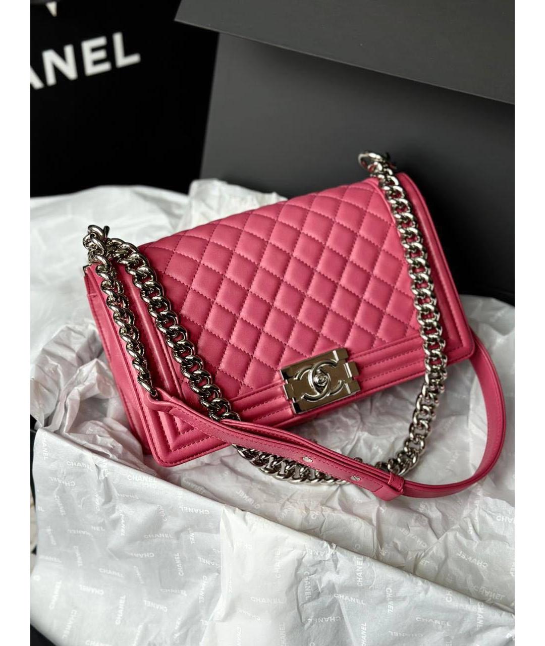 CHANEL Розовая кожаная сумка через плечо, фото 2