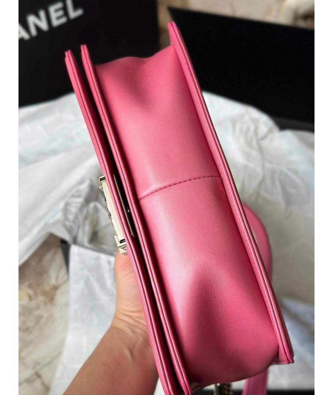 CHANEL Розовая кожаная сумка через плечо, фото 7