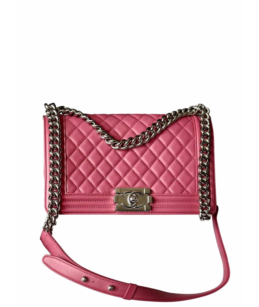 CHANEL Розовая кожаная сумка через плечо, фото 1