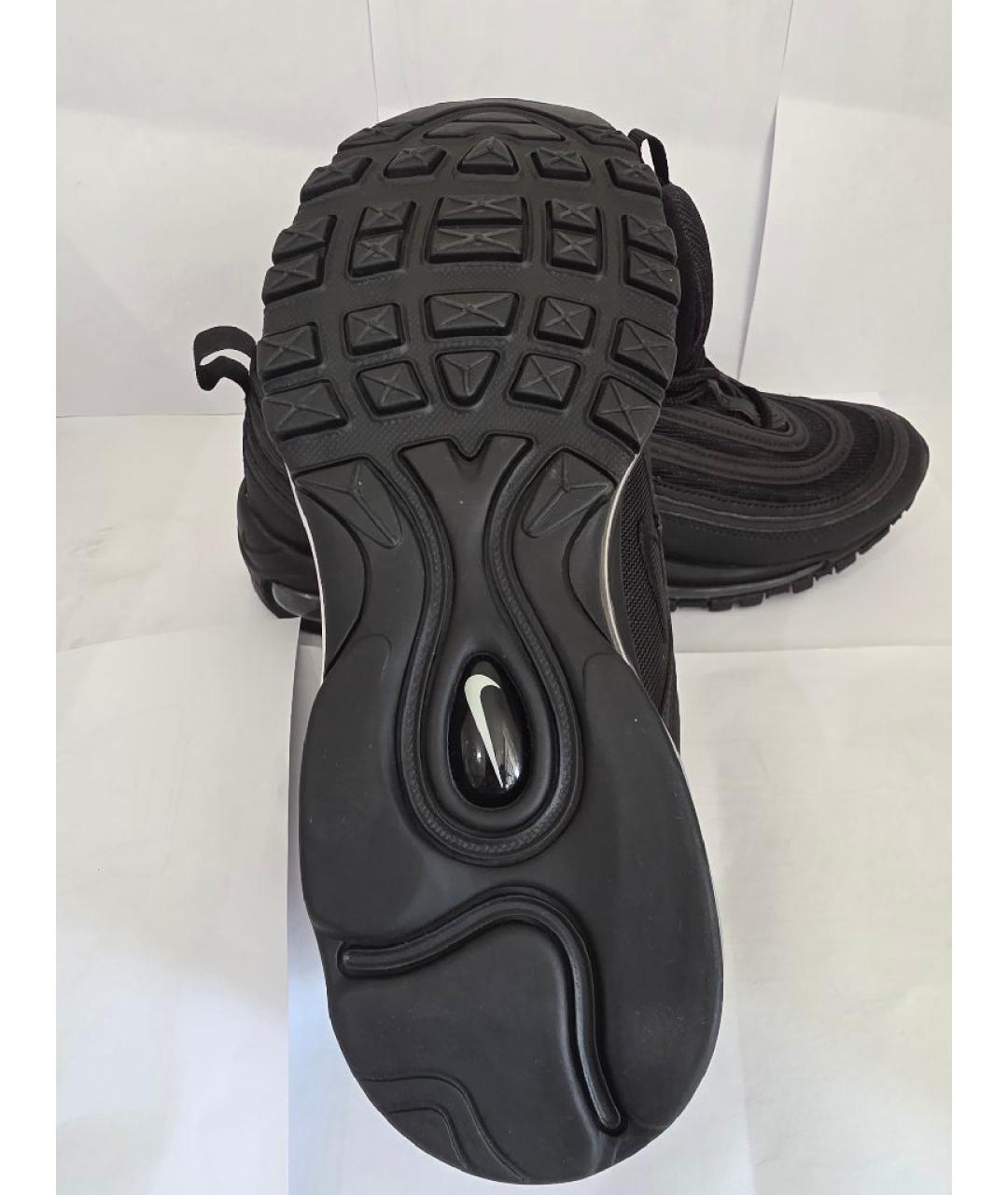 NIKE Черные кожаные низкие кроссовки / кеды, фото 6