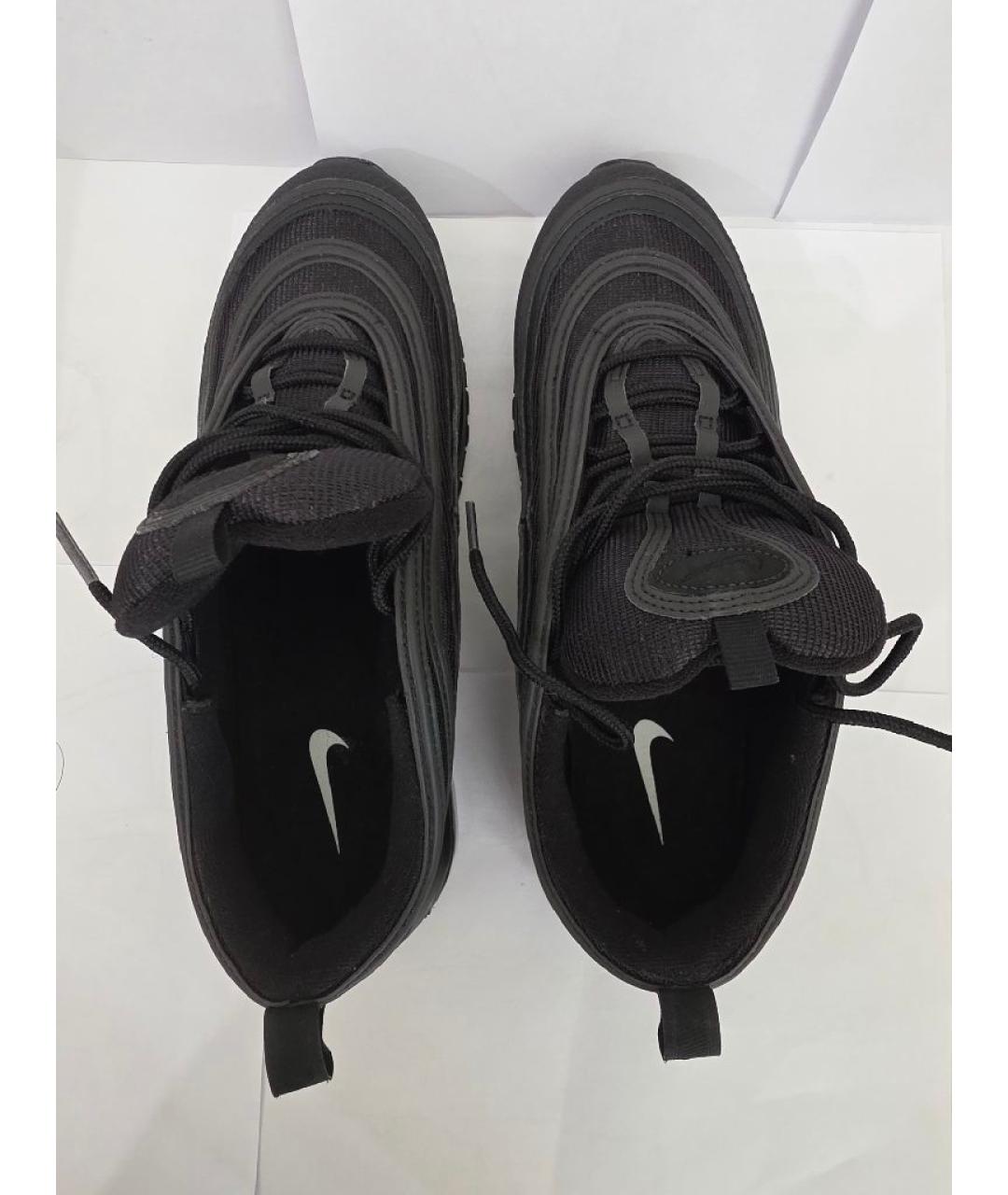 NIKE Черные кожаные низкие кроссовки / кеды, фото 3