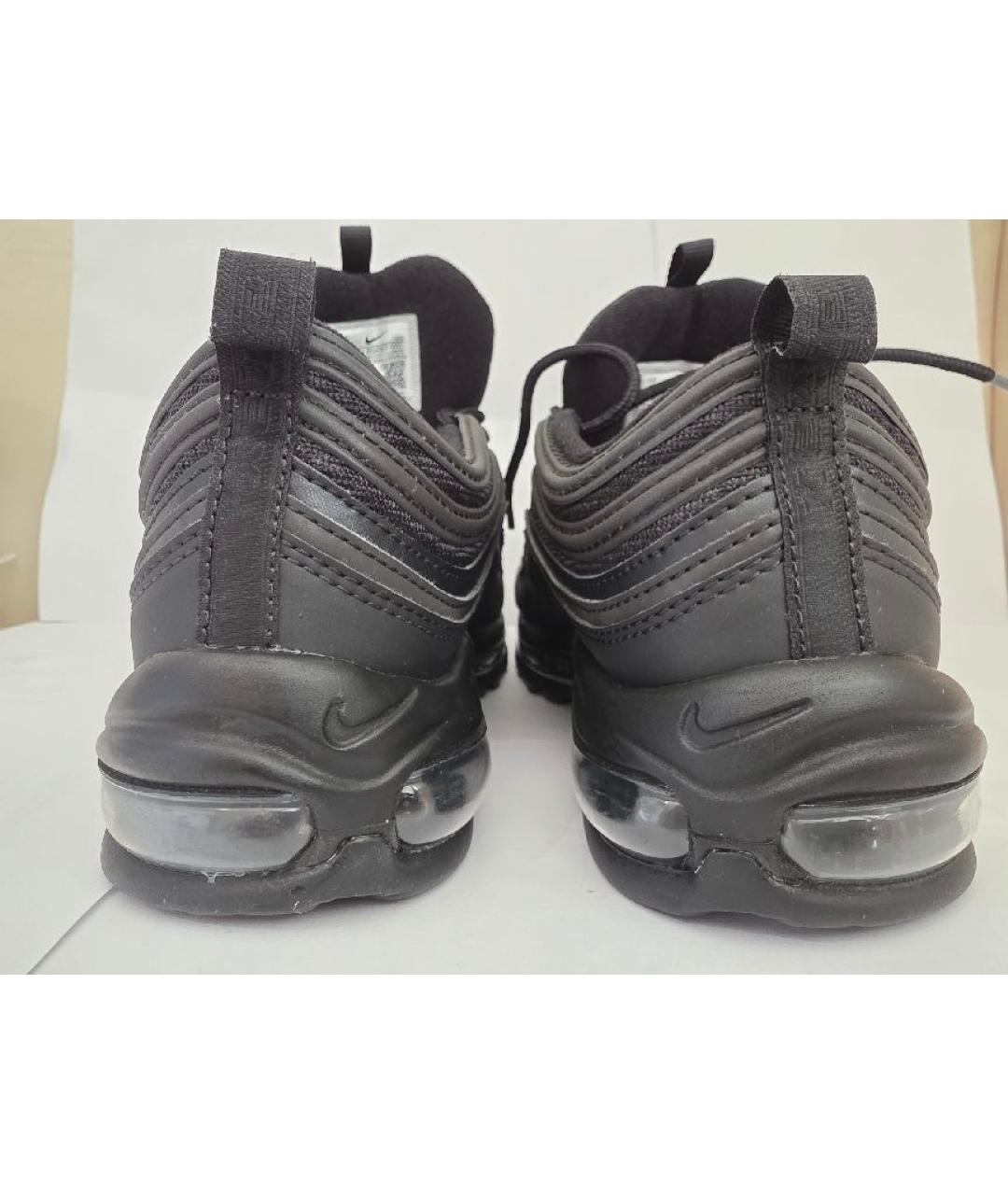 NIKE Черные кожаные низкие кроссовки / кеды, фото 4