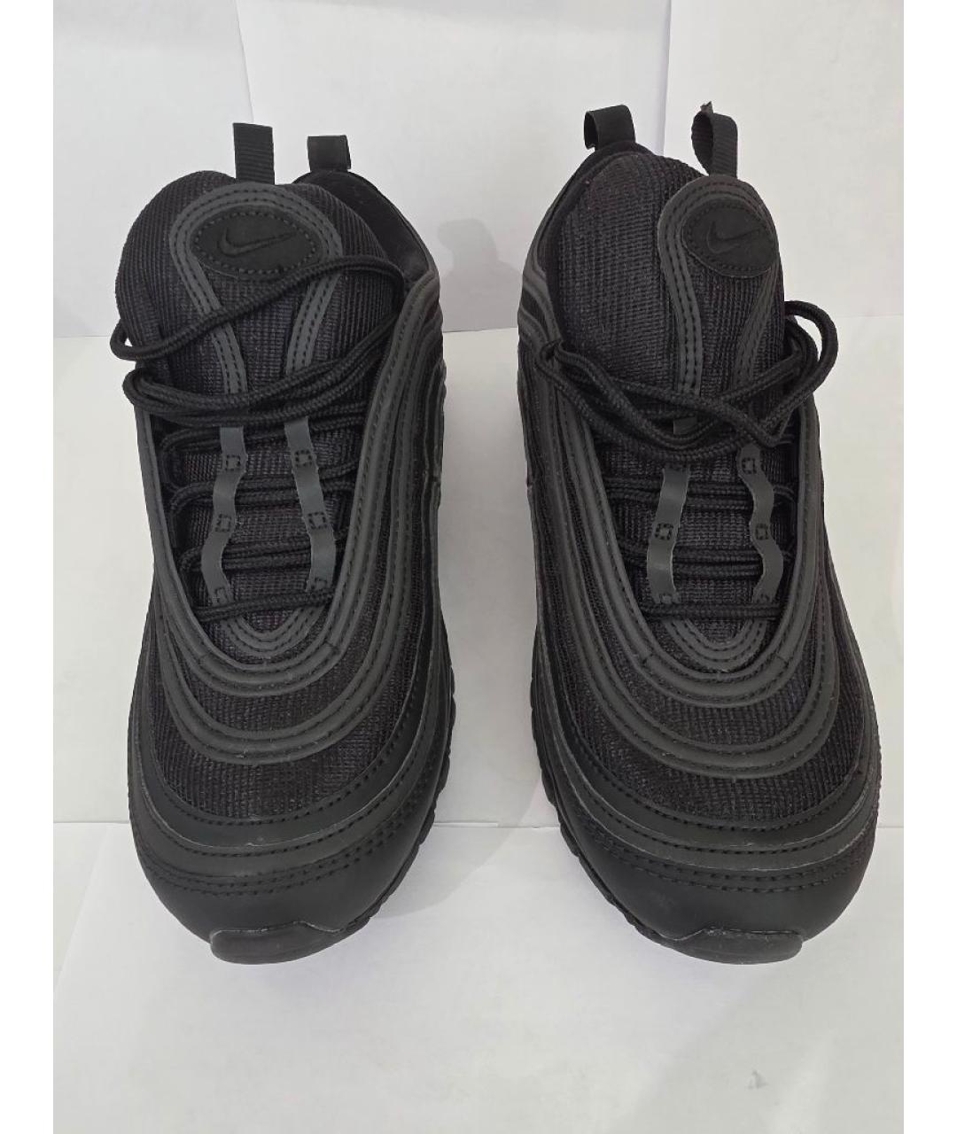 NIKE Черные кожаные низкие кроссовки / кеды, фото 2