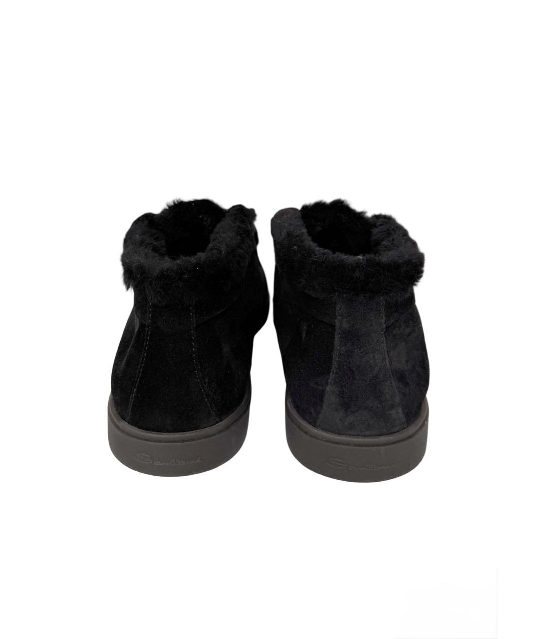 SANTONI Черные замшевые лоферы, фото 4