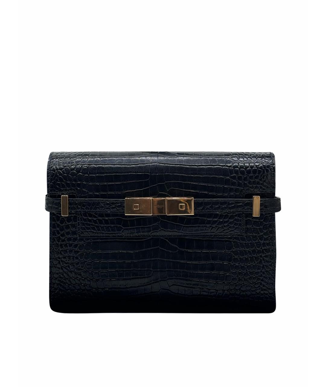 SAINT LAURENT Черная кожаная сумка через плечо, фото 1