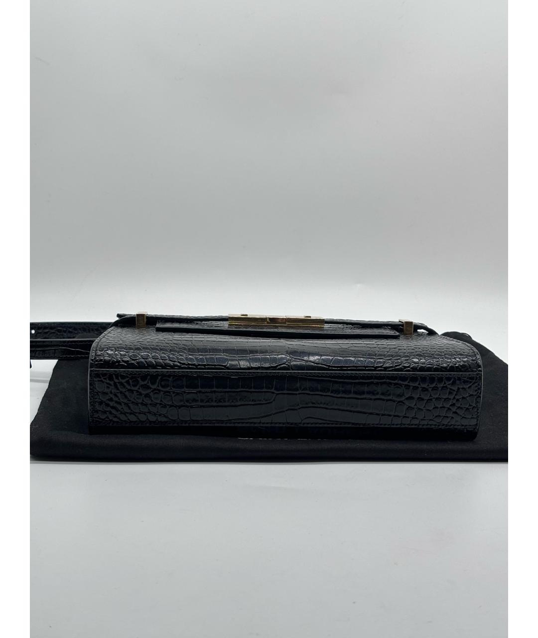 SAINT LAURENT Черная кожаная сумка через плечо, фото 5