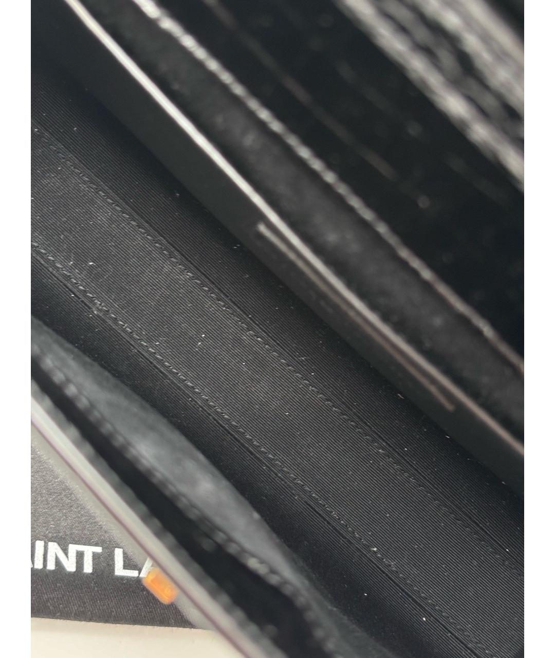 SAINT LAURENT Черная кожаная сумка через плечо, фото 6