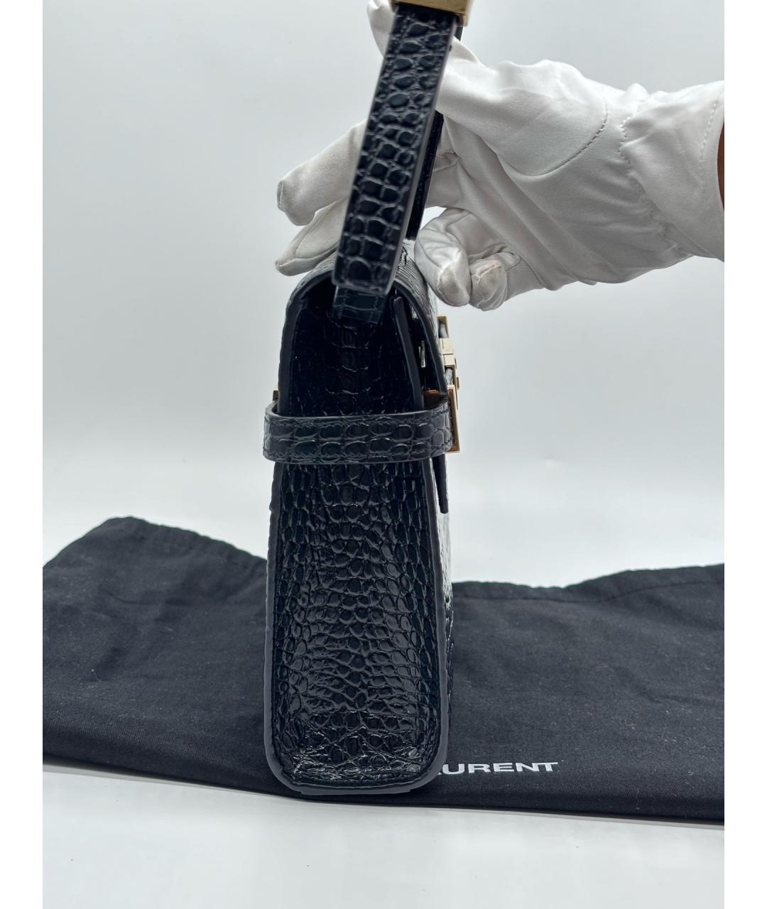 SAINT LAURENT Черная кожаная сумка через плечо, фото 4