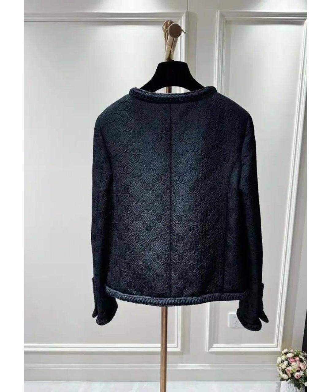 CHANEL Черный твидовый жакет/пиджак, фото 2