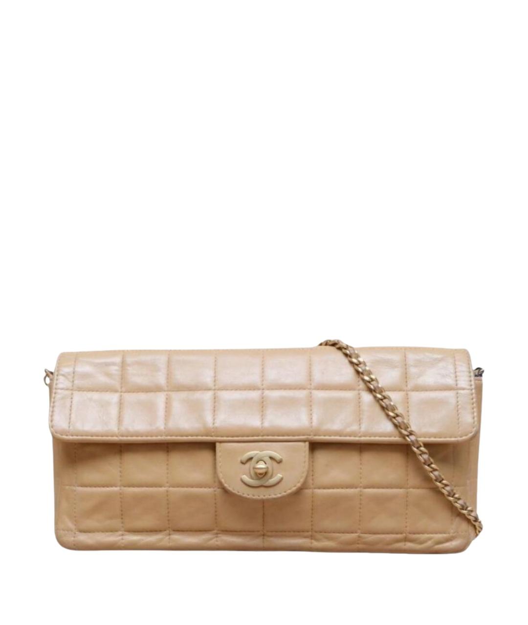 CHANEL Бежевая кожаная сумка через плечо, фото 1