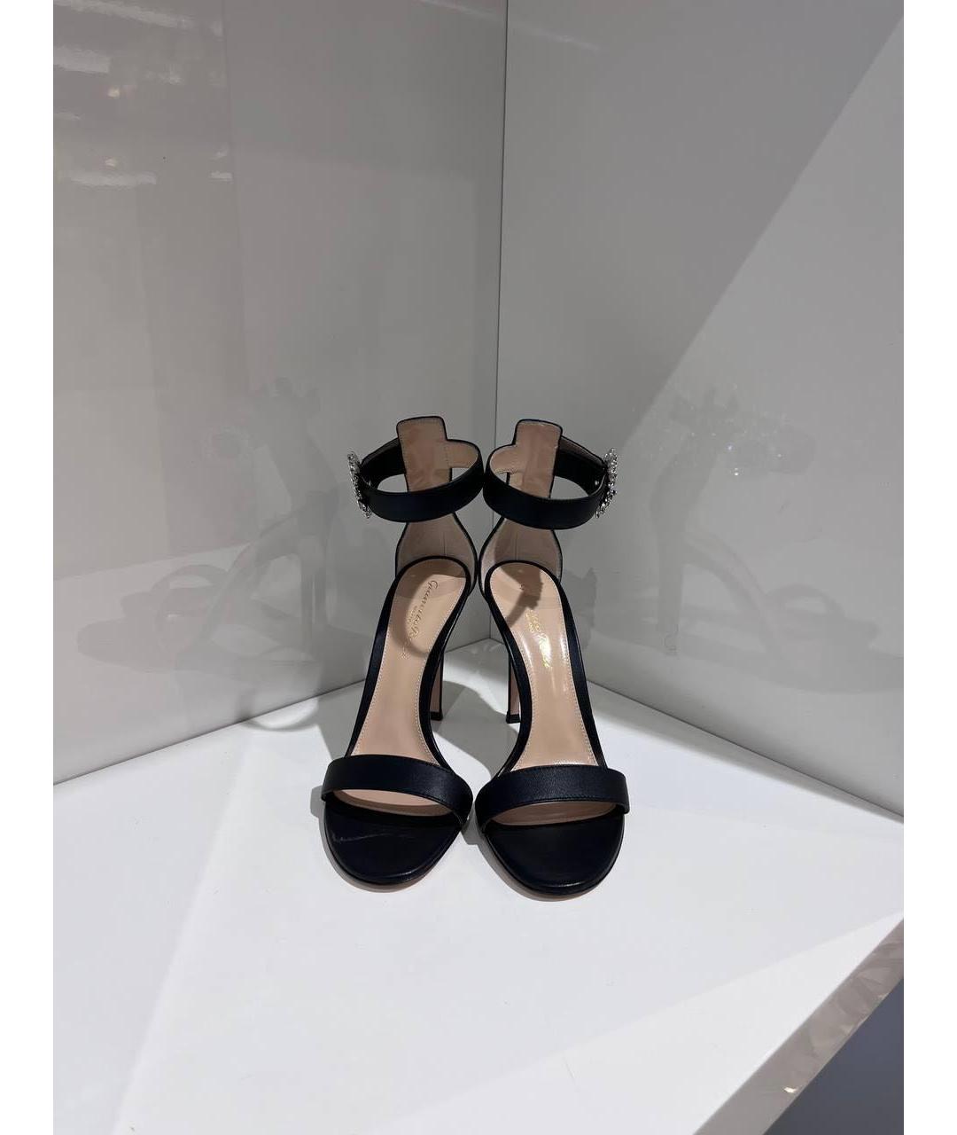 GIANVITO ROSSI Черные кожаные босоножки, фото 2