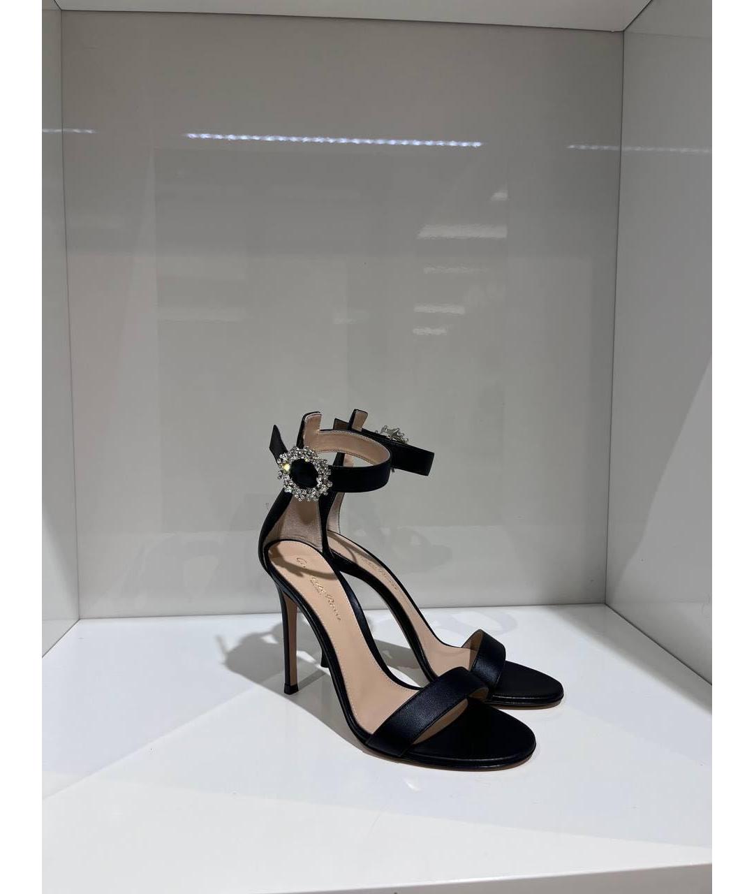 GIANVITO ROSSI Черные кожаные босоножки, фото 4