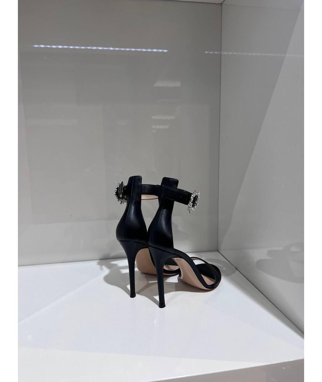GIANVITO ROSSI Черные кожаные босоножки, фото 3