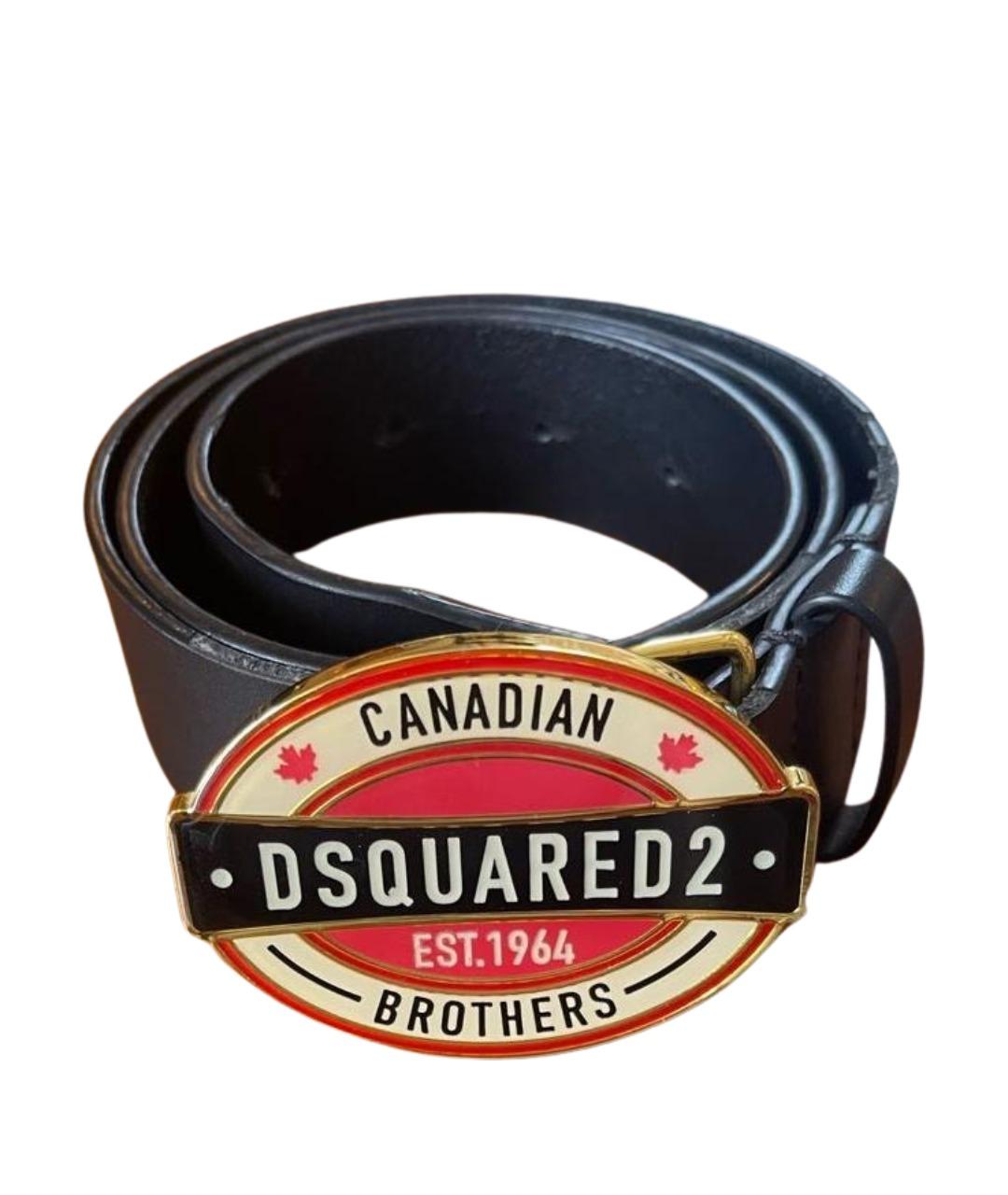 DSQUARED2 Черный кожаный ремень, фото 1