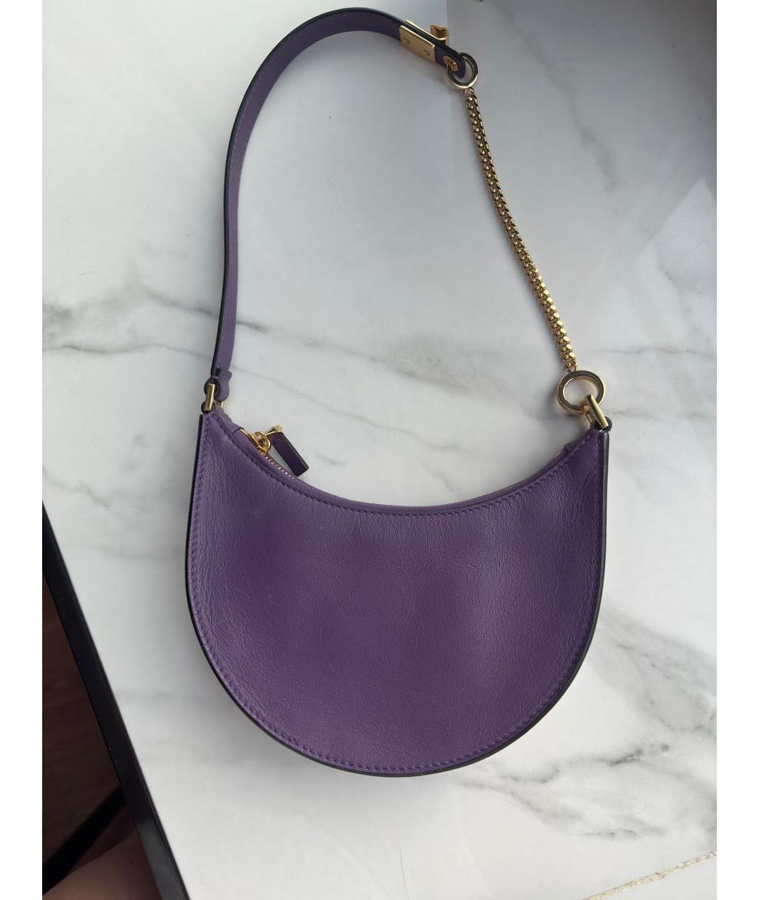 VALENTINO Фиолетовая кожаная сумка через плечо, фото 2