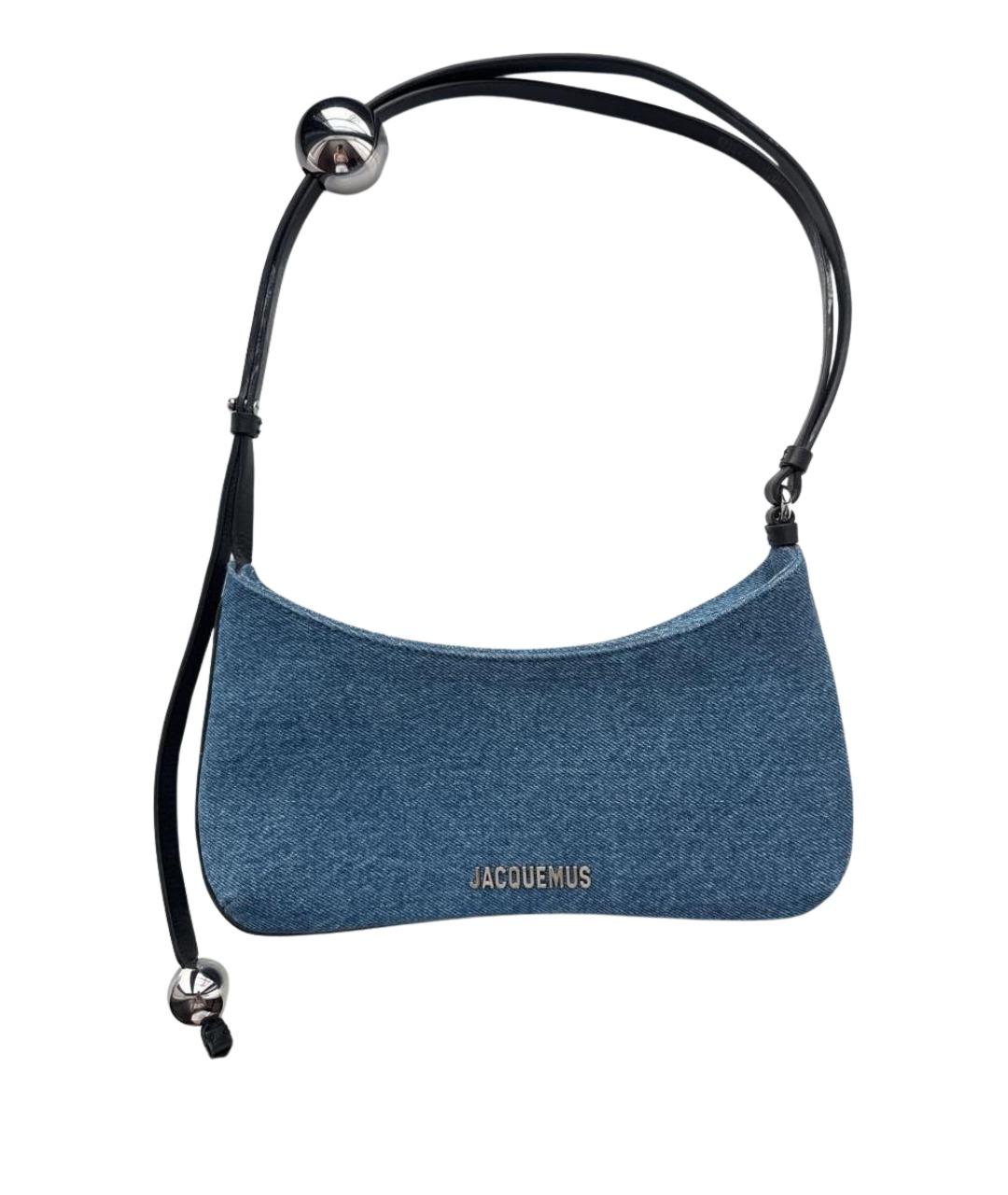 JACQUEMUS Синяя тканевая сумка с короткими ручками, фото 6