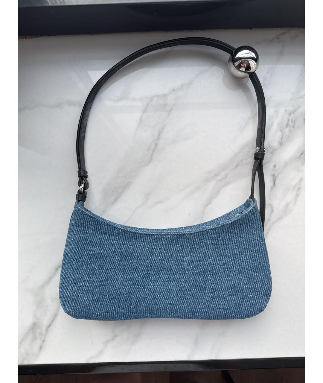 JACQUEMUS Синяя тканевая сумка с короткими ручками, фото 2