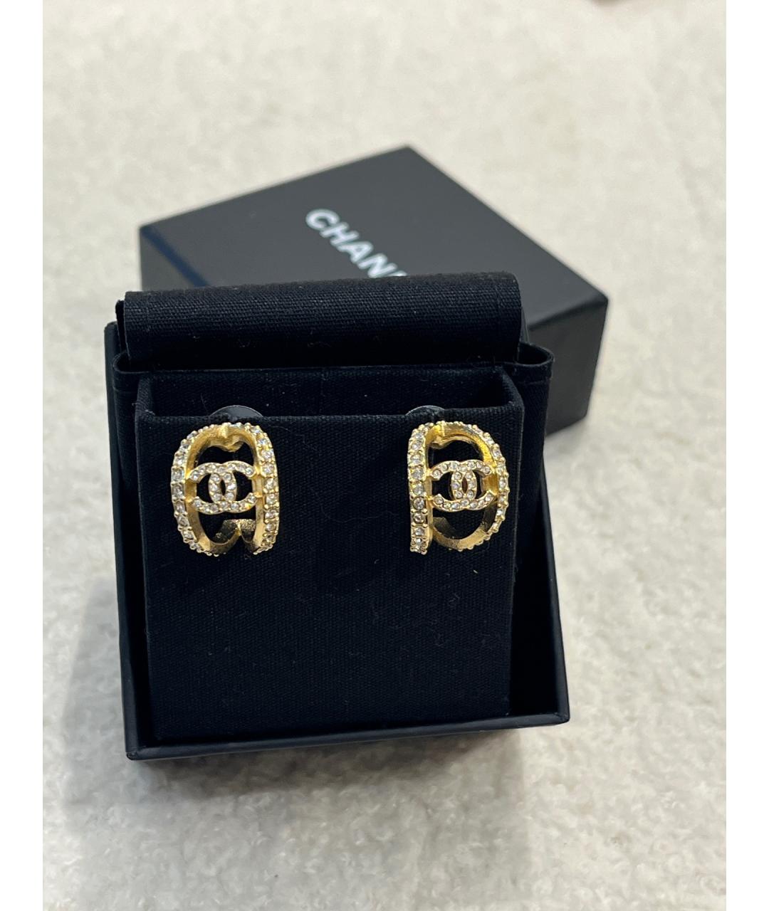 CHANEL Золотые металлические серьги, фото 5