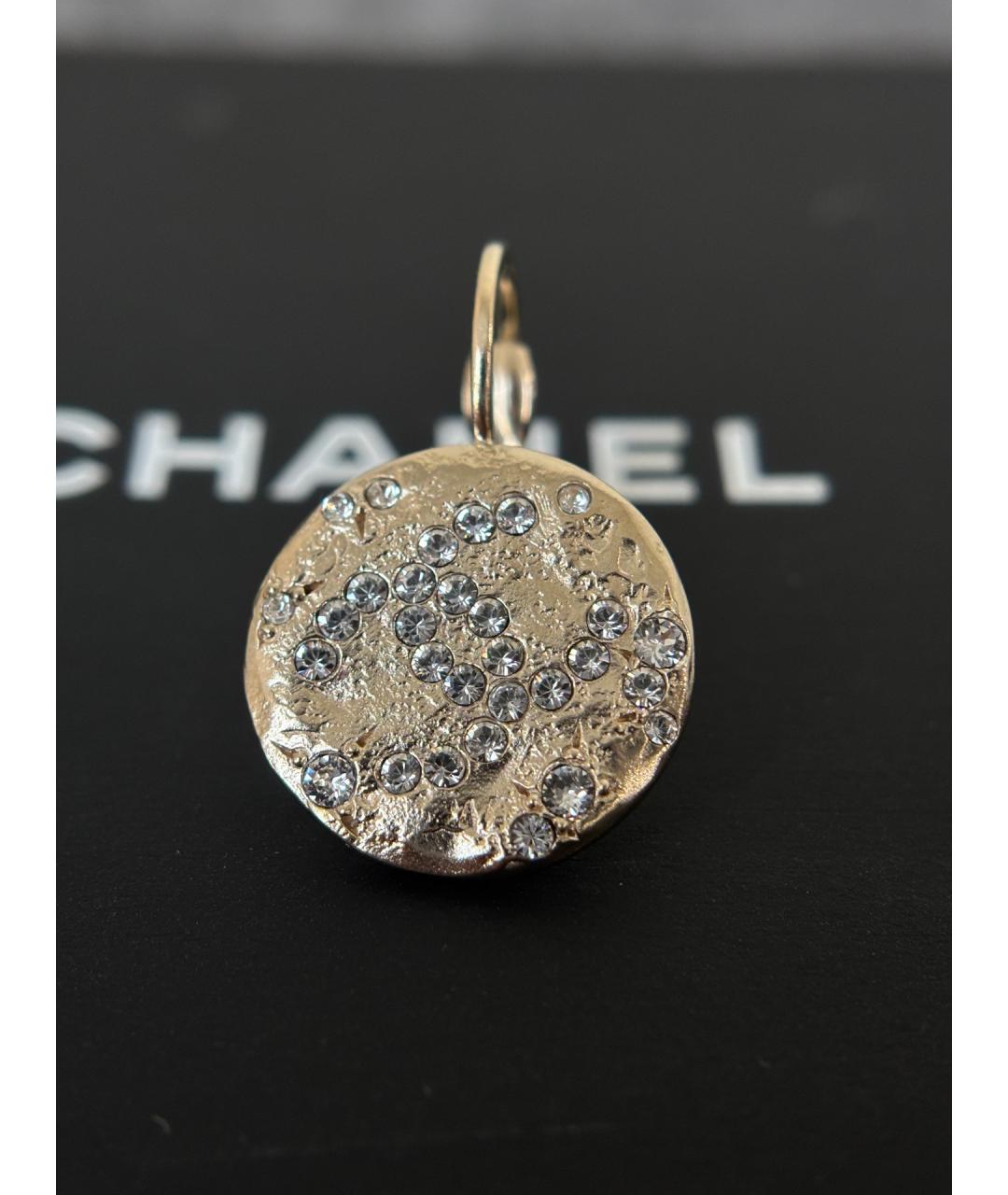 CHANEL Золотые металлические серьги, фото 5