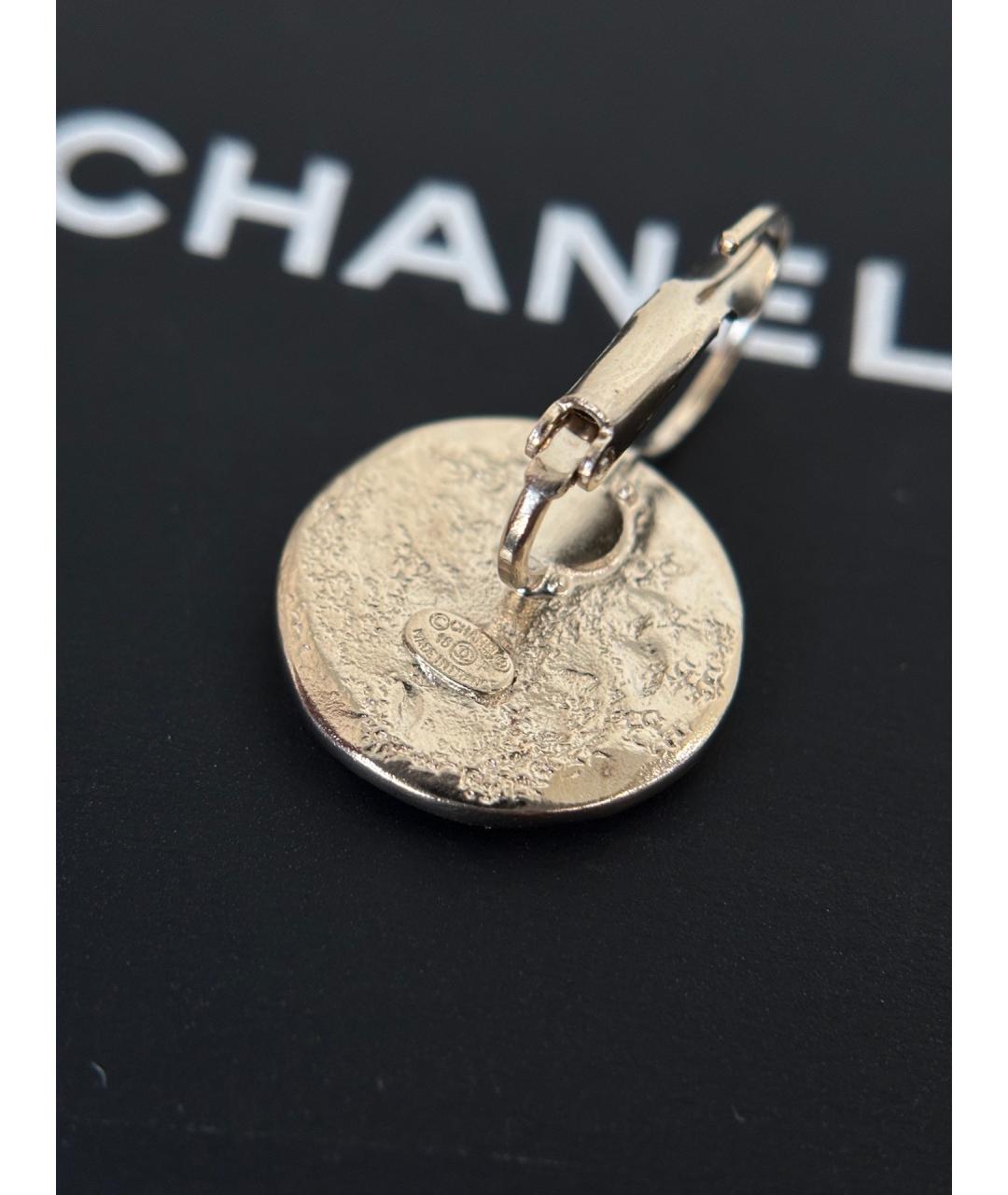 CHANEL Золотые металлические серьги, фото 6