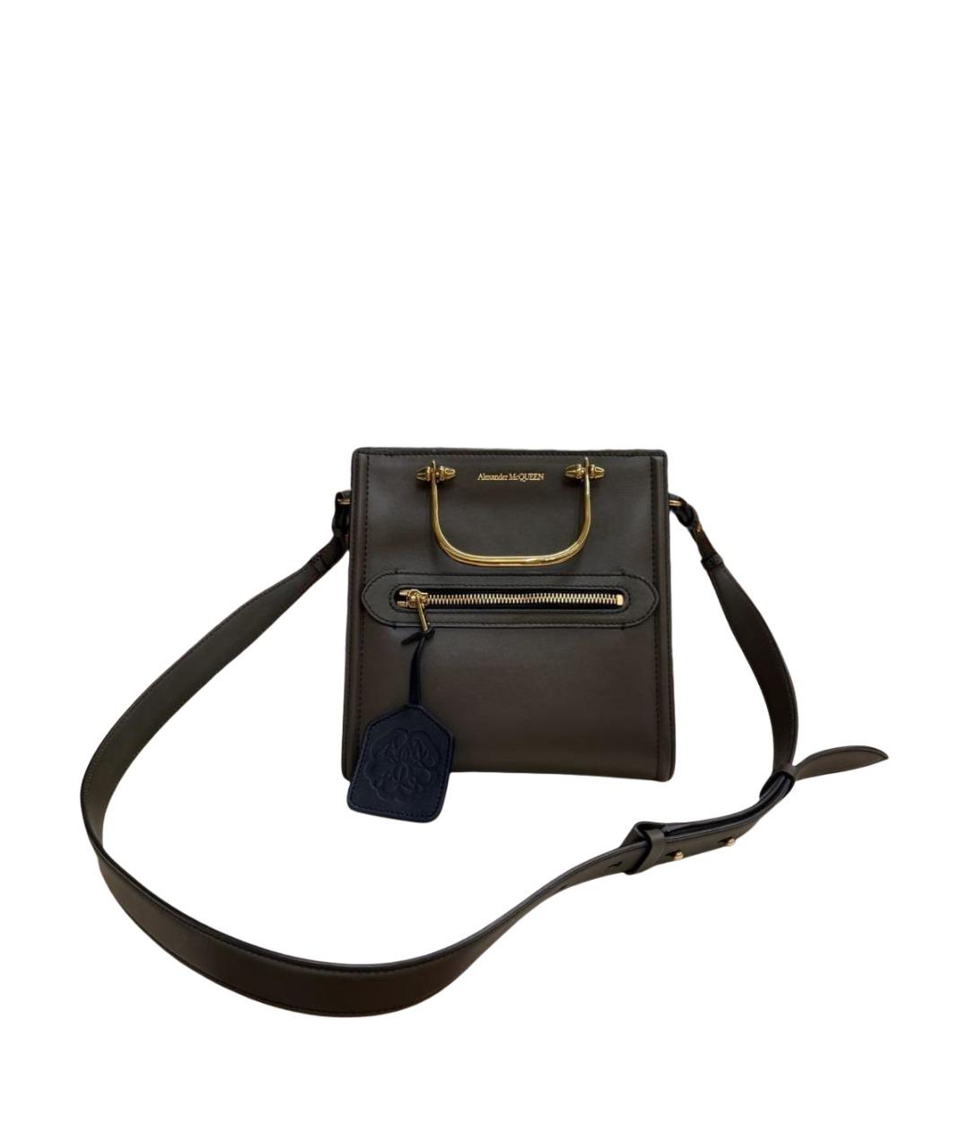 ALEXANDER MCQUEEN Хаки кожаная сумка через плечо, фото 1