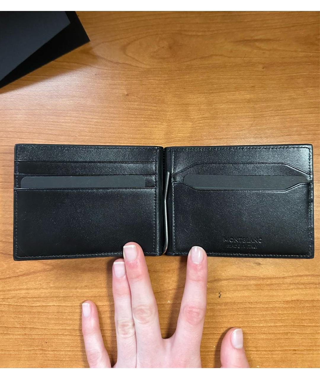 MONTBLANC Черная кожаная визитница, фото 2