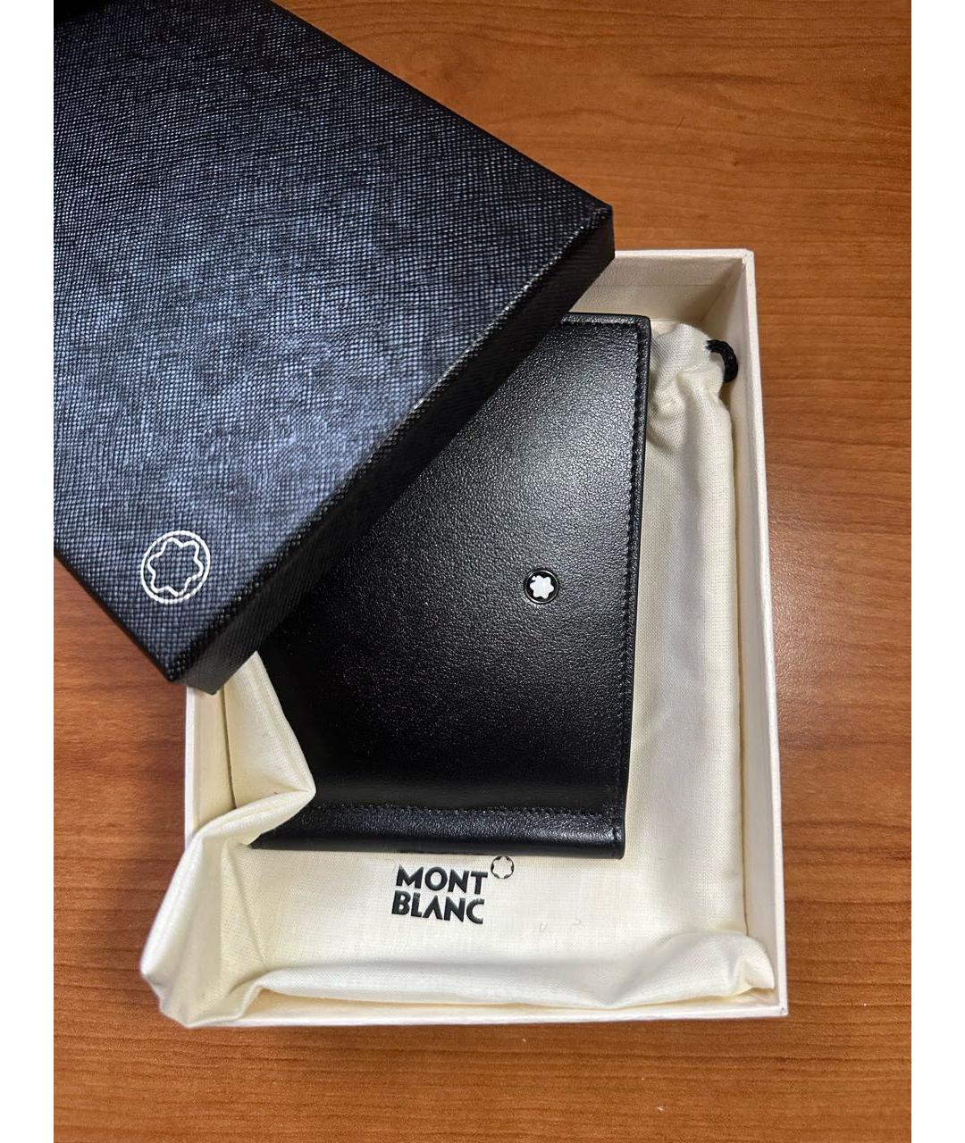 MONTBLANC Черная кожаная визитница, фото 3