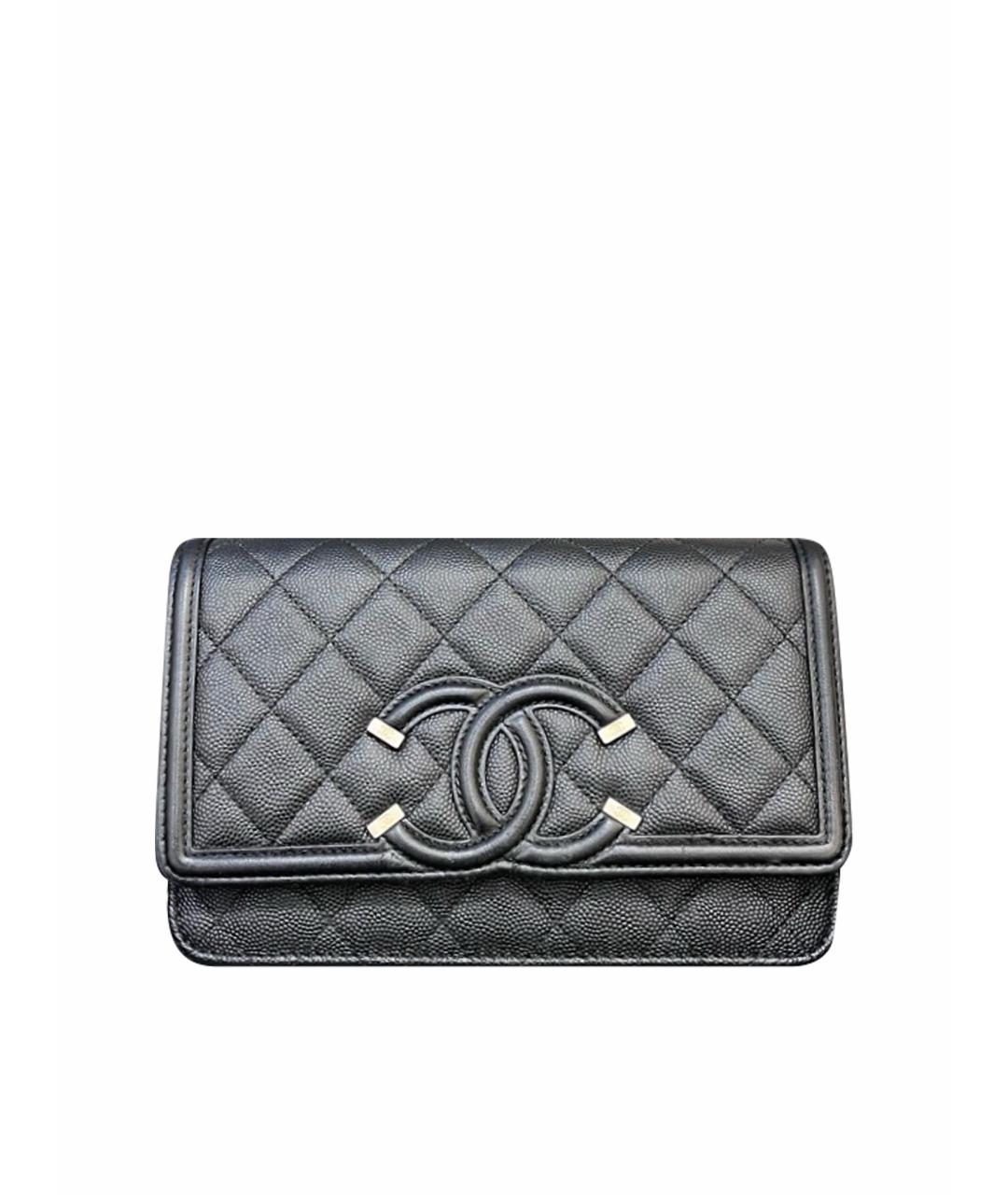 CHANEL Черная кожаная сумка через плечо, фото 1