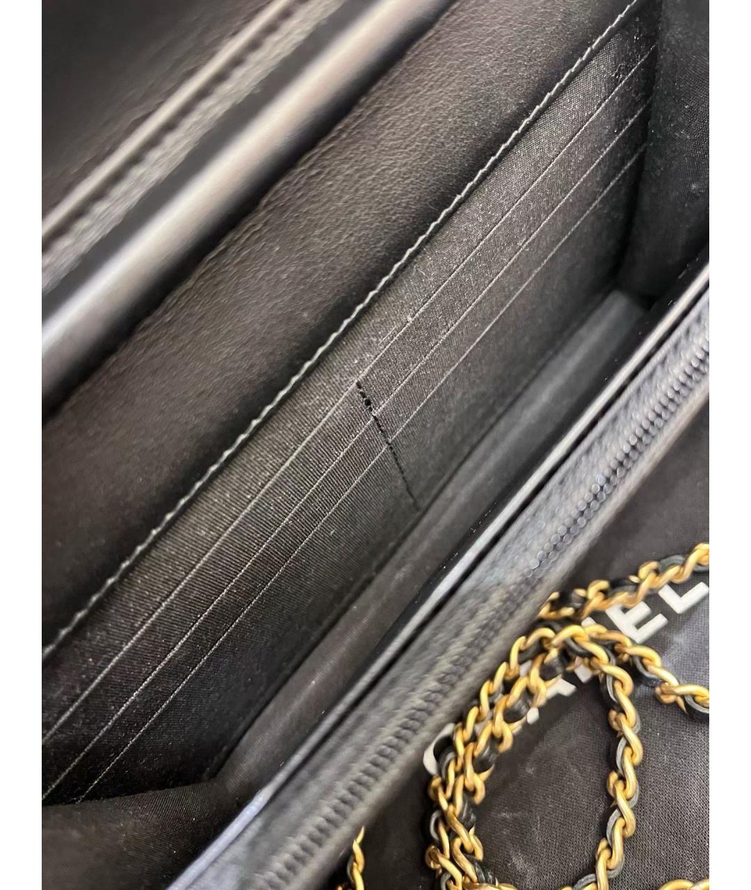 CHANEL Черная кожаная сумка через плечо, фото 7